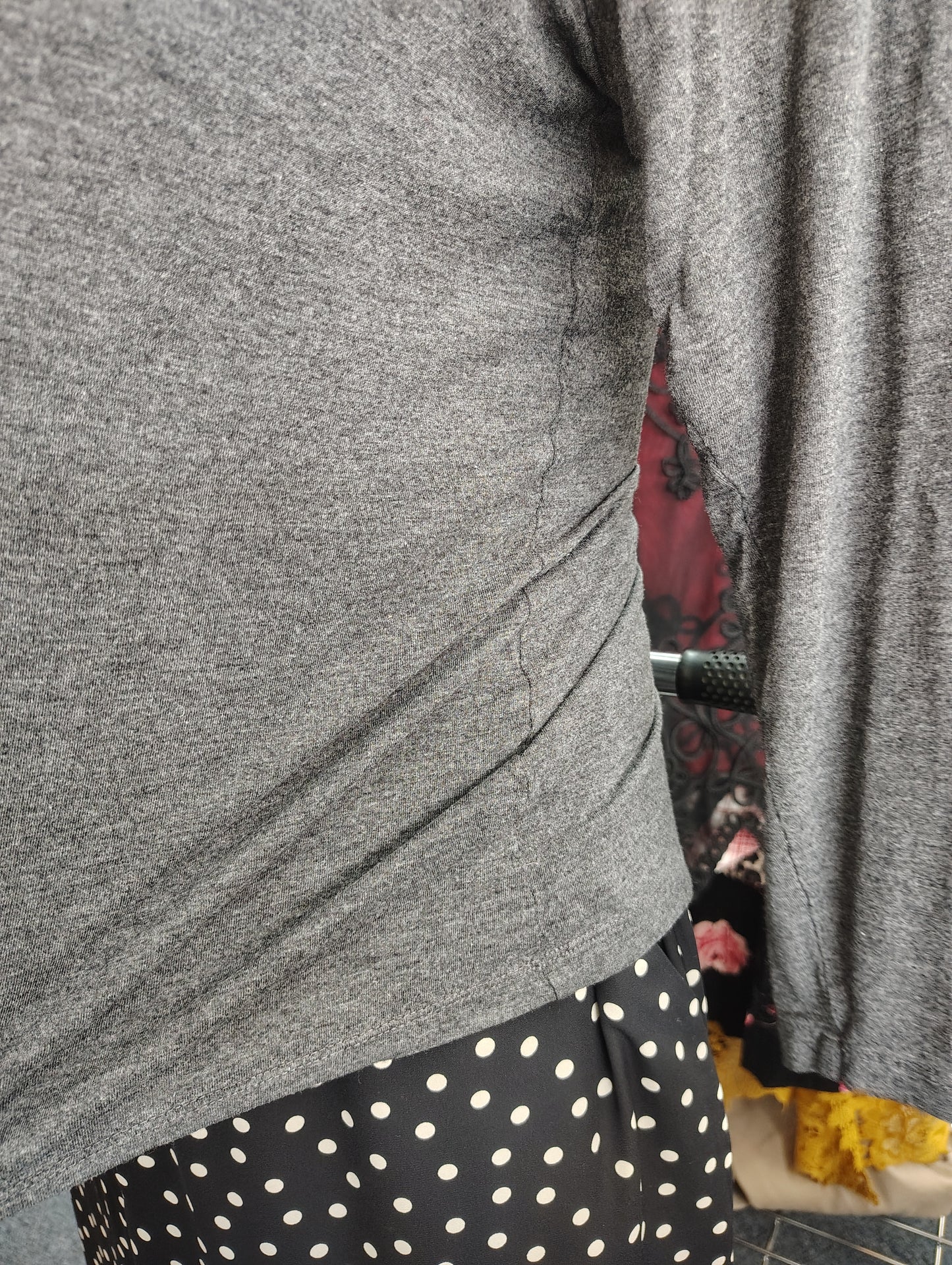 Talbots gray slightly cropped dress top size 1x