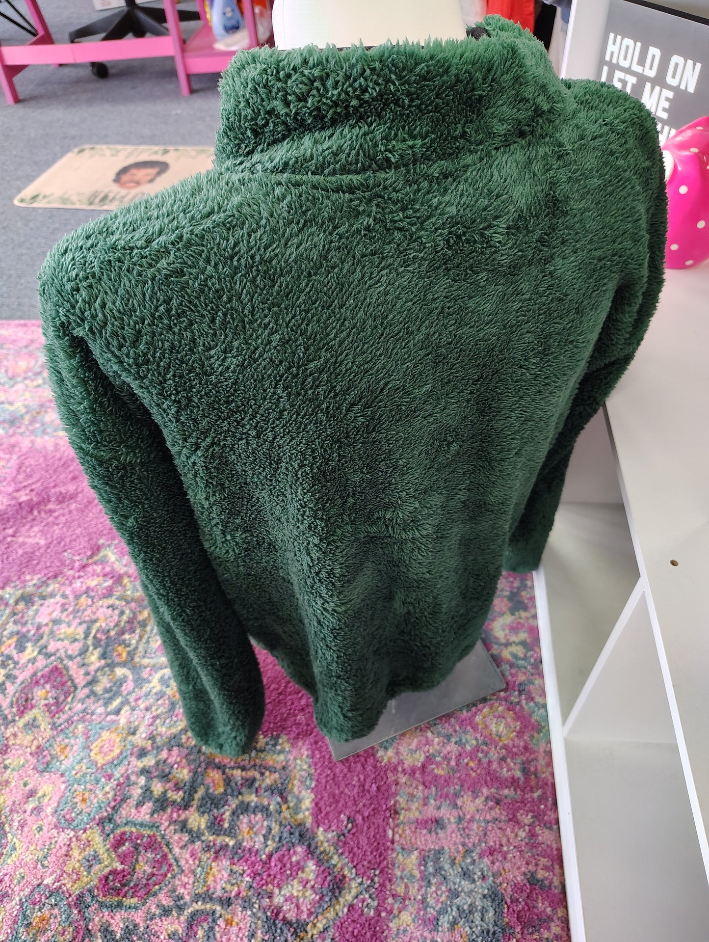 No Boundaries NWT green fuzzy sherpa half zip sweatshirt xxl