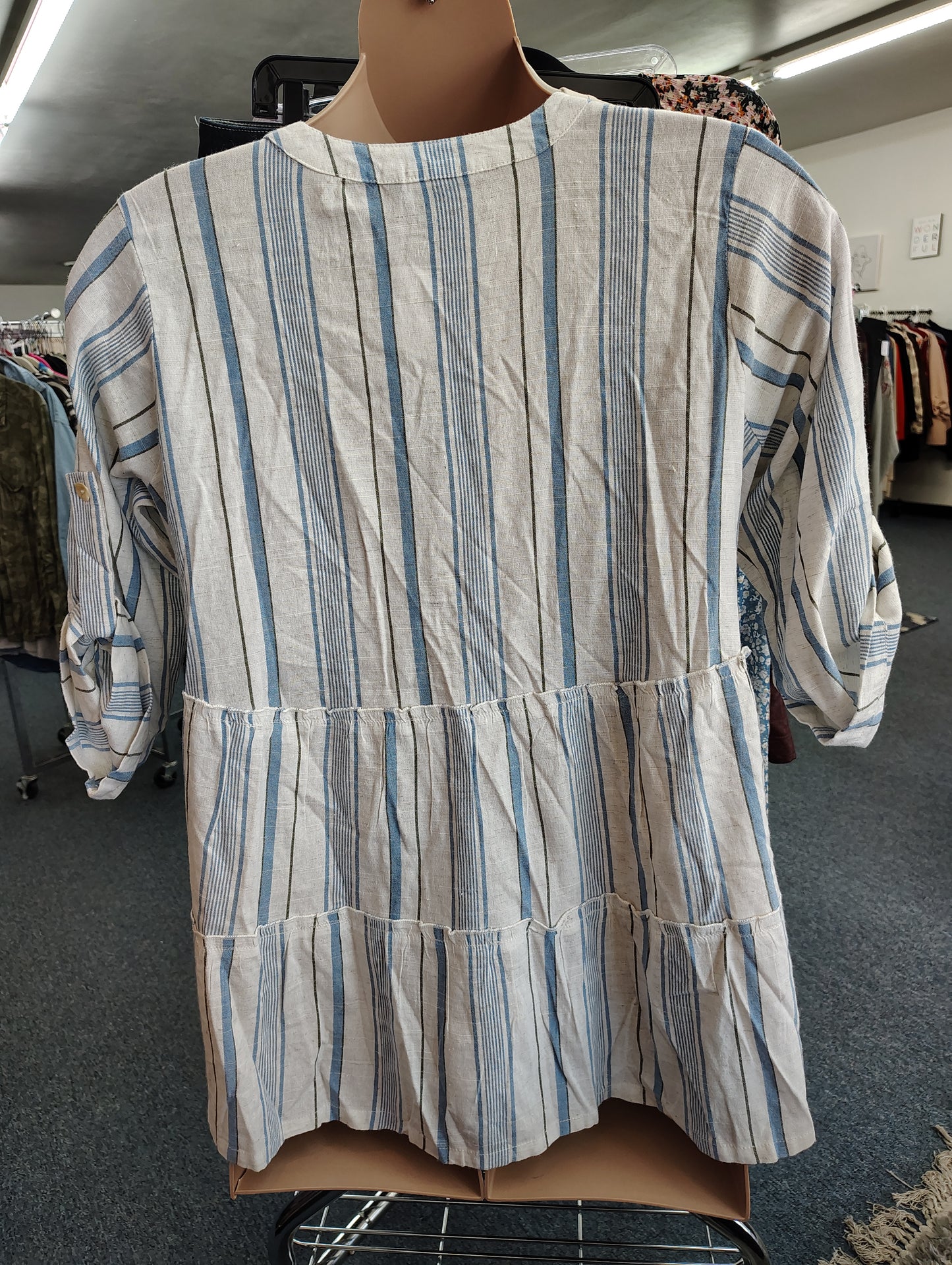 Club Z NWT tiered linen button front babydoll top size 1x