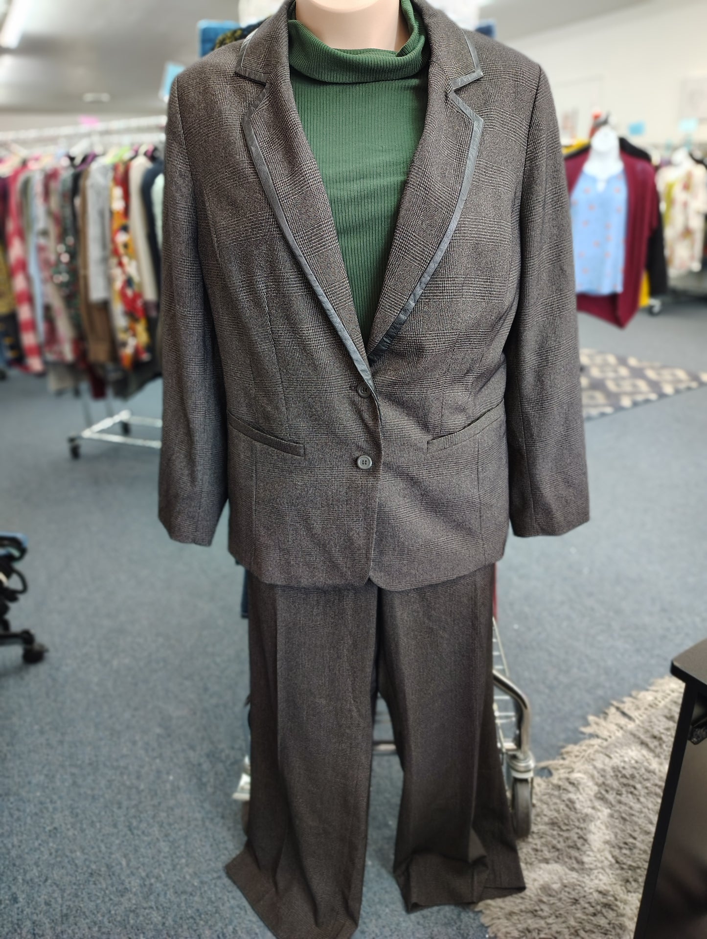 Lane Bryant brown plaid blazer jacket size 26 4x