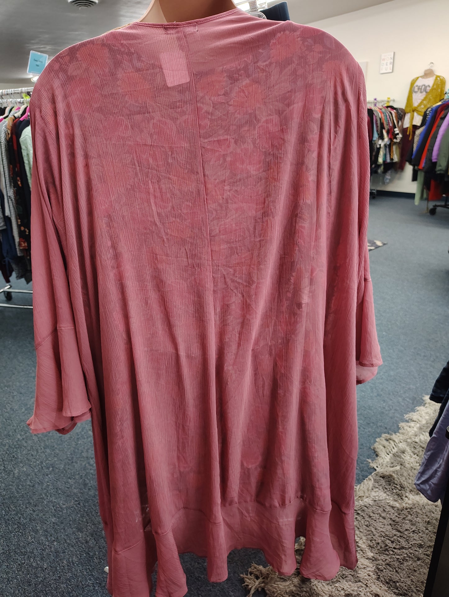 Torrid pink chiffon long duster kimono size 5x