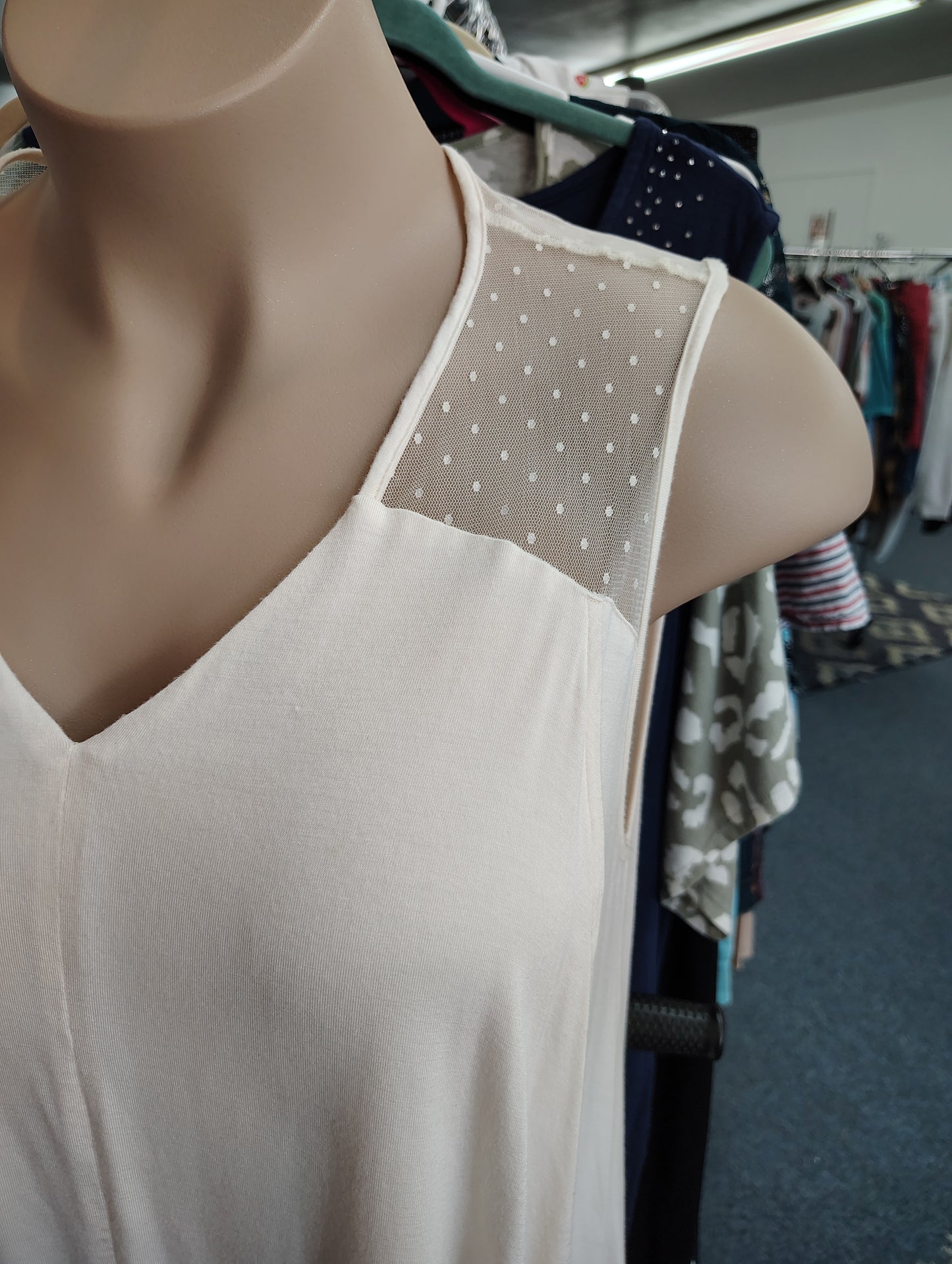 Cato off white layered tank top size xl
