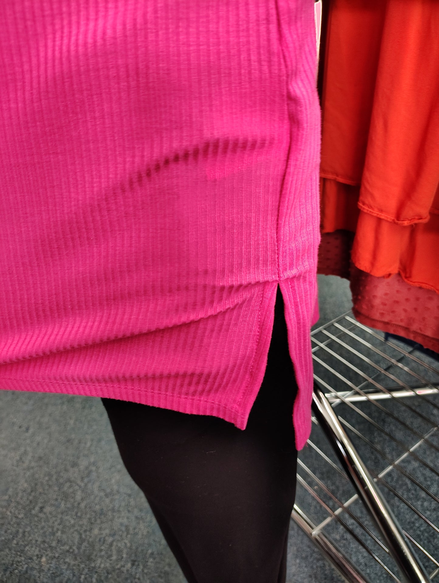 Zenana pink ribbed top size 2x