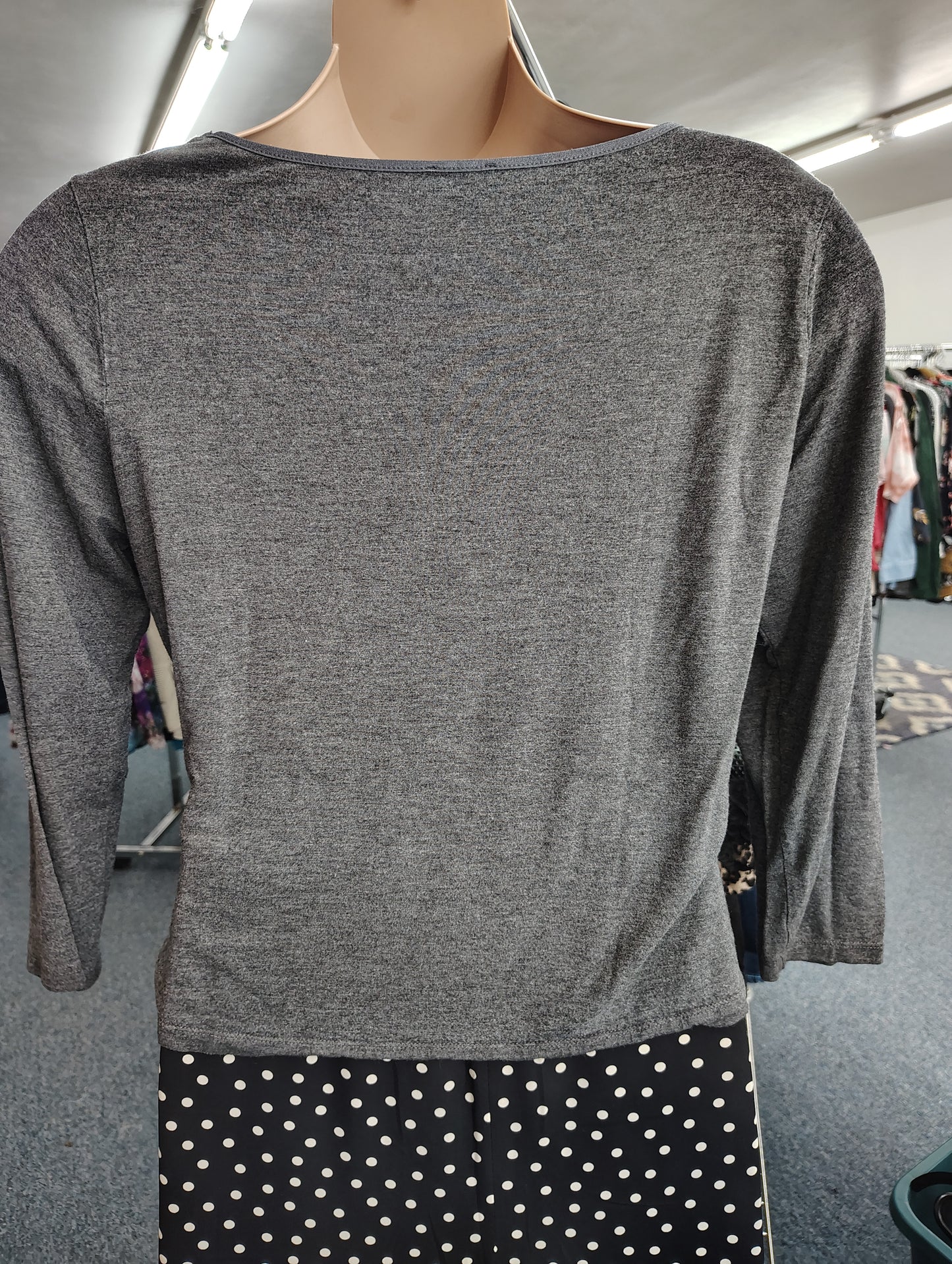Talbots gray slightly cropped dress top size 1x