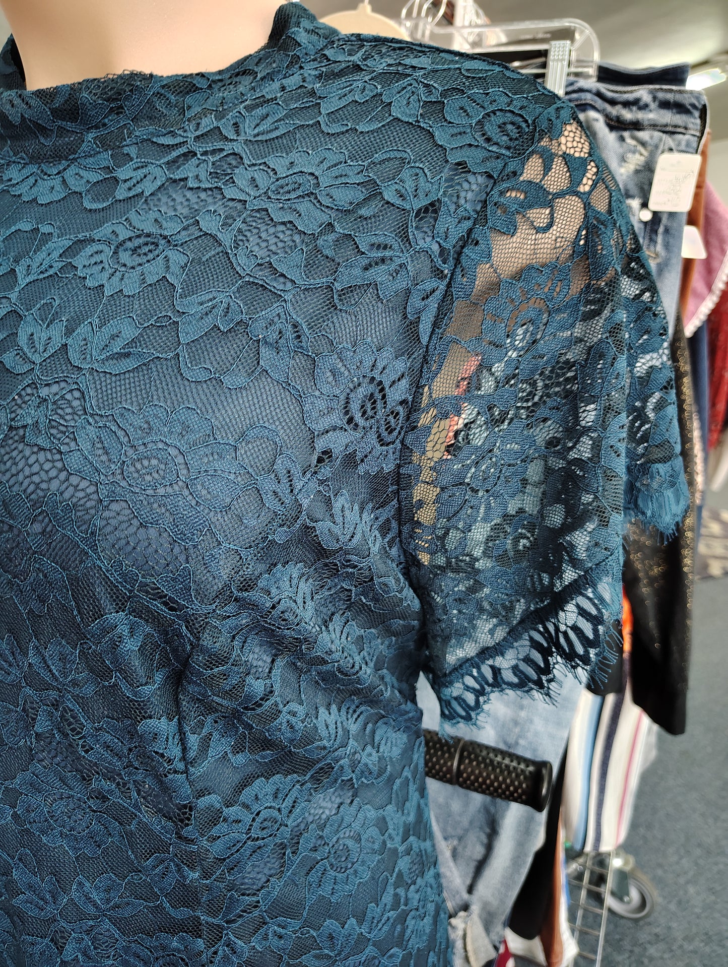 Torrid teal lace high neck a-line dress size 5x