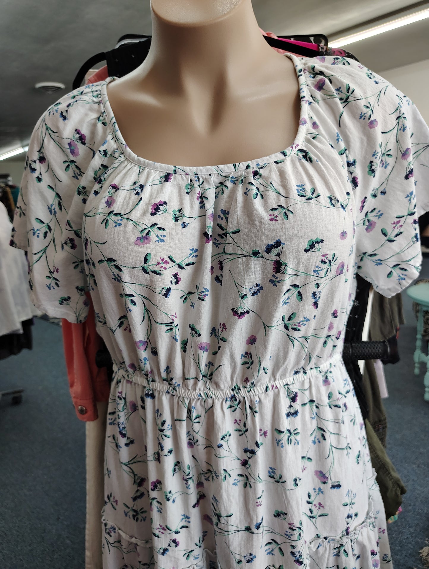 St John's Bay floral tiered boho maxi dress size XL