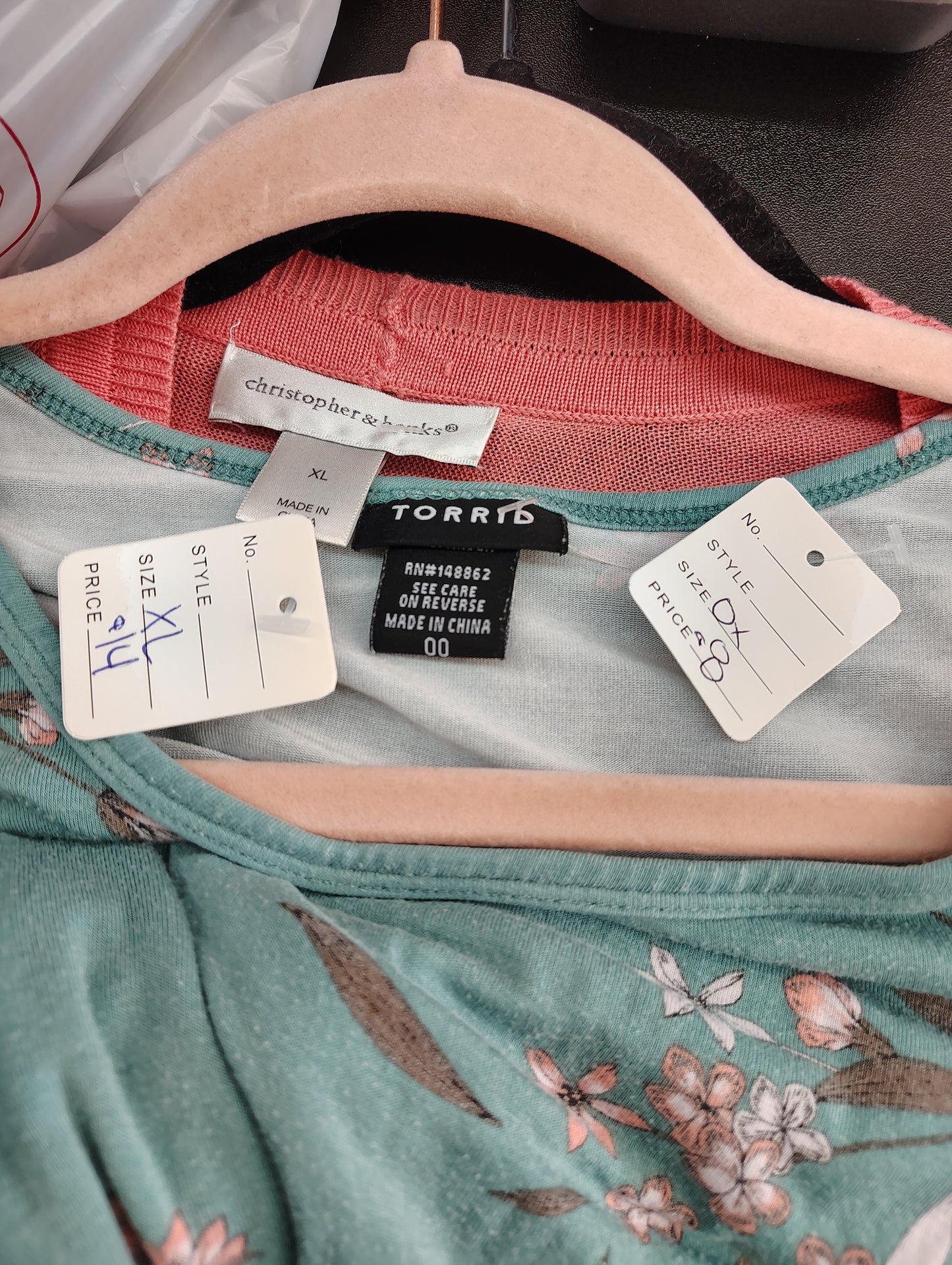 Christopher & Banks salmon colored cardigan xl