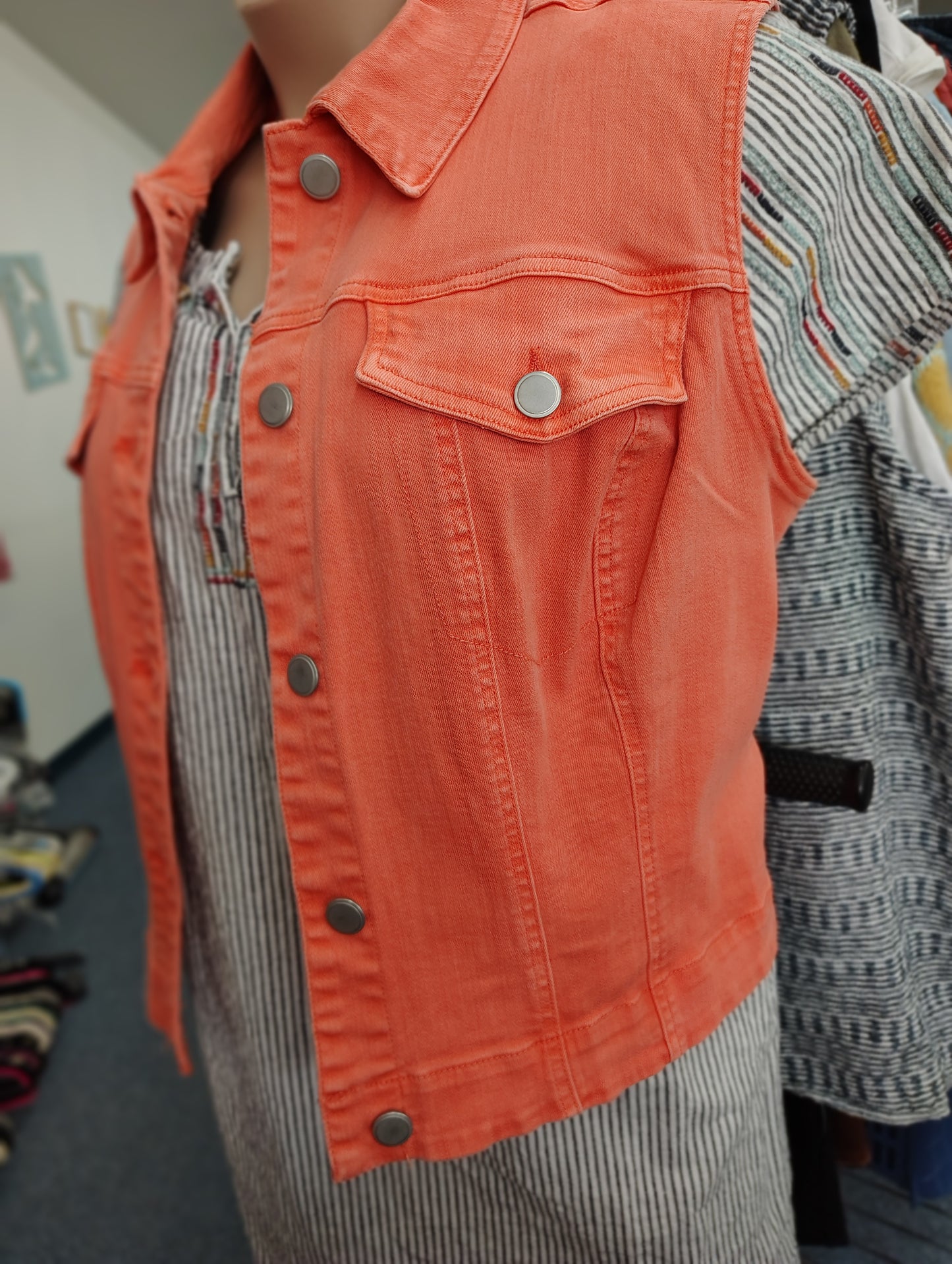Cato orange denim vest size 2x