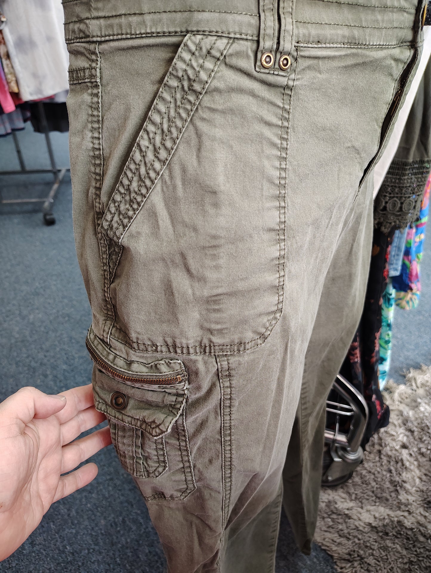 Naturals olive green cargo pants size 18