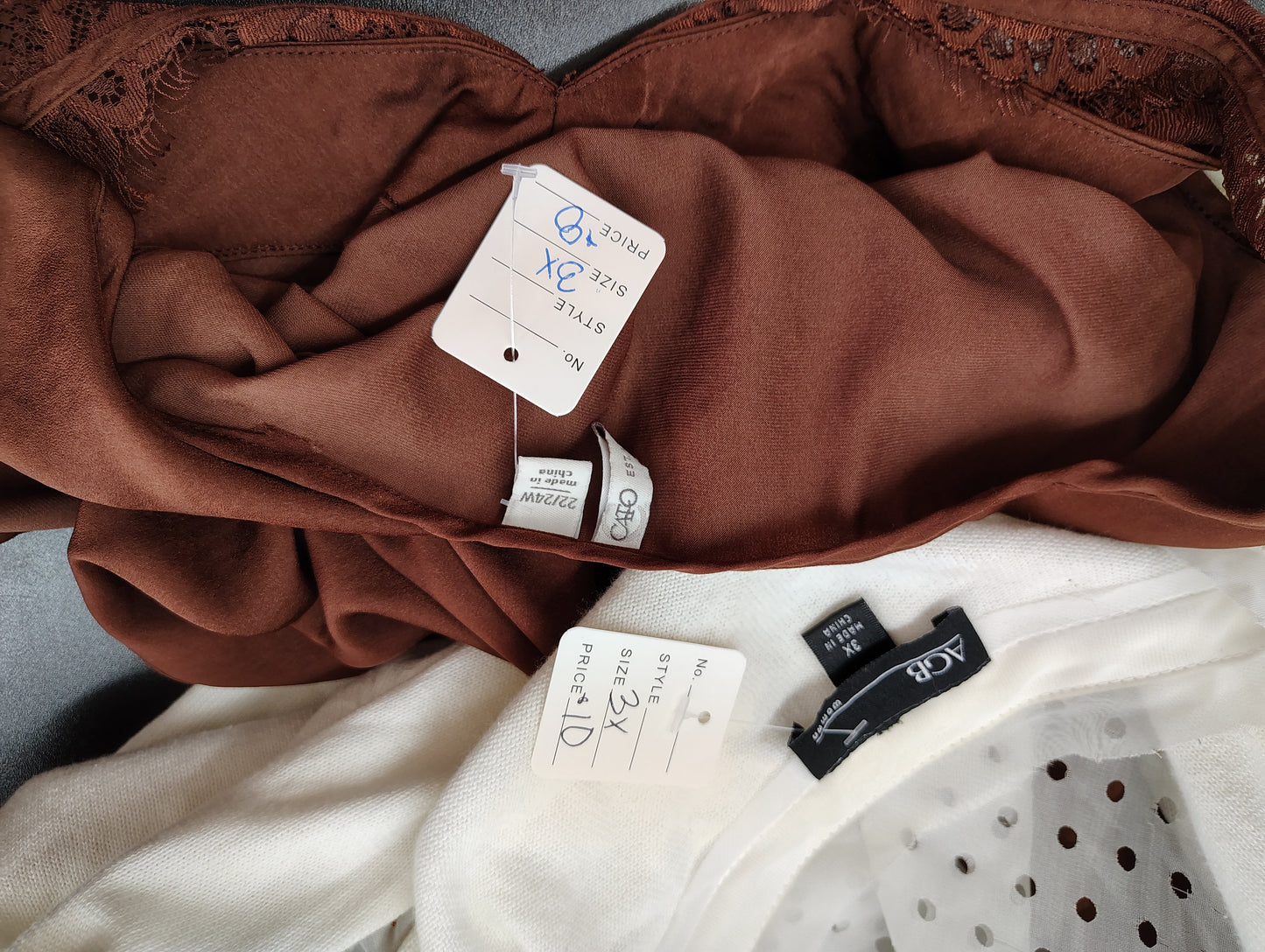 AGB cream cardigan sweater with dot back size 3x