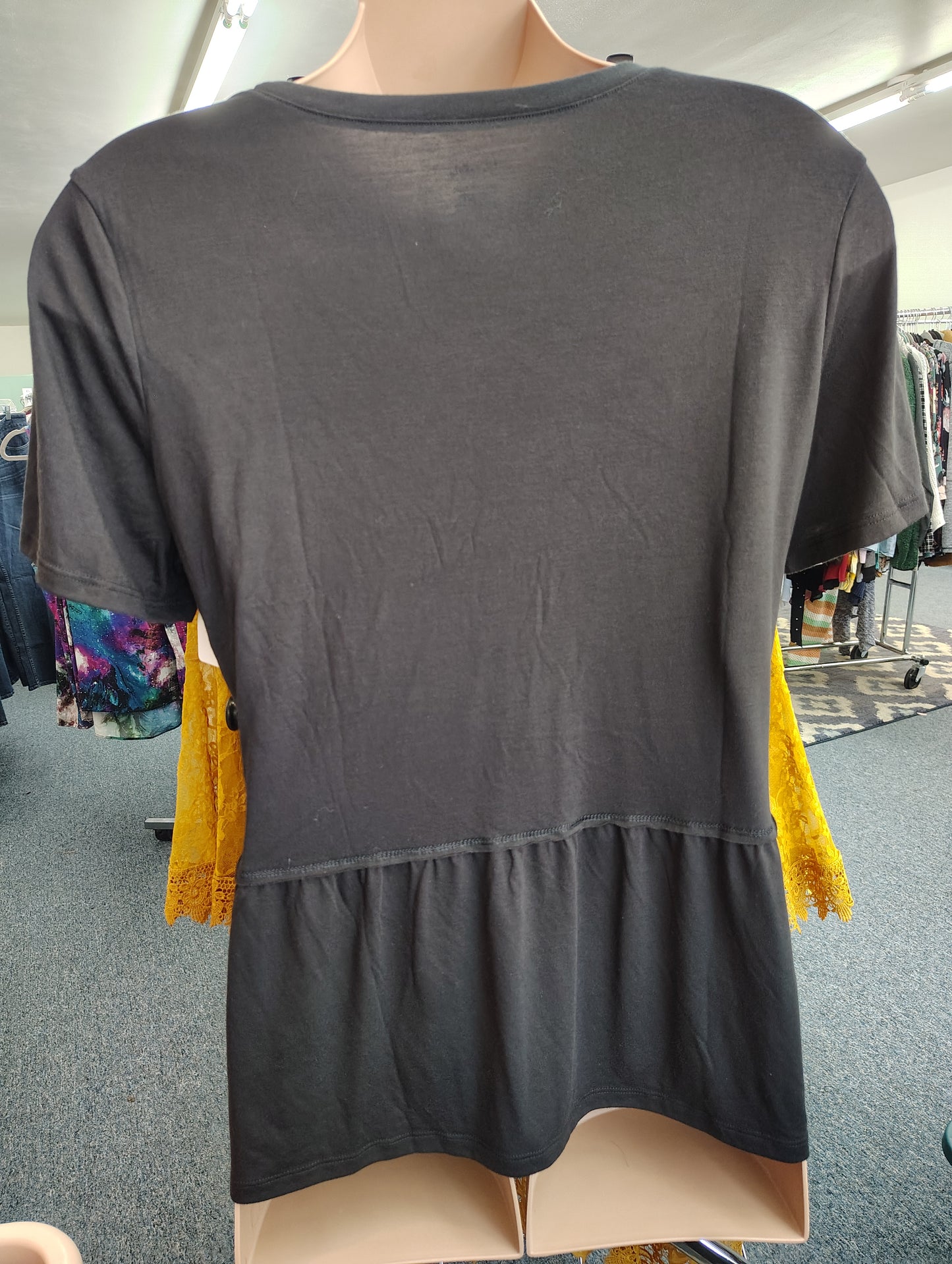 Wrights black peplum knit top size 2x