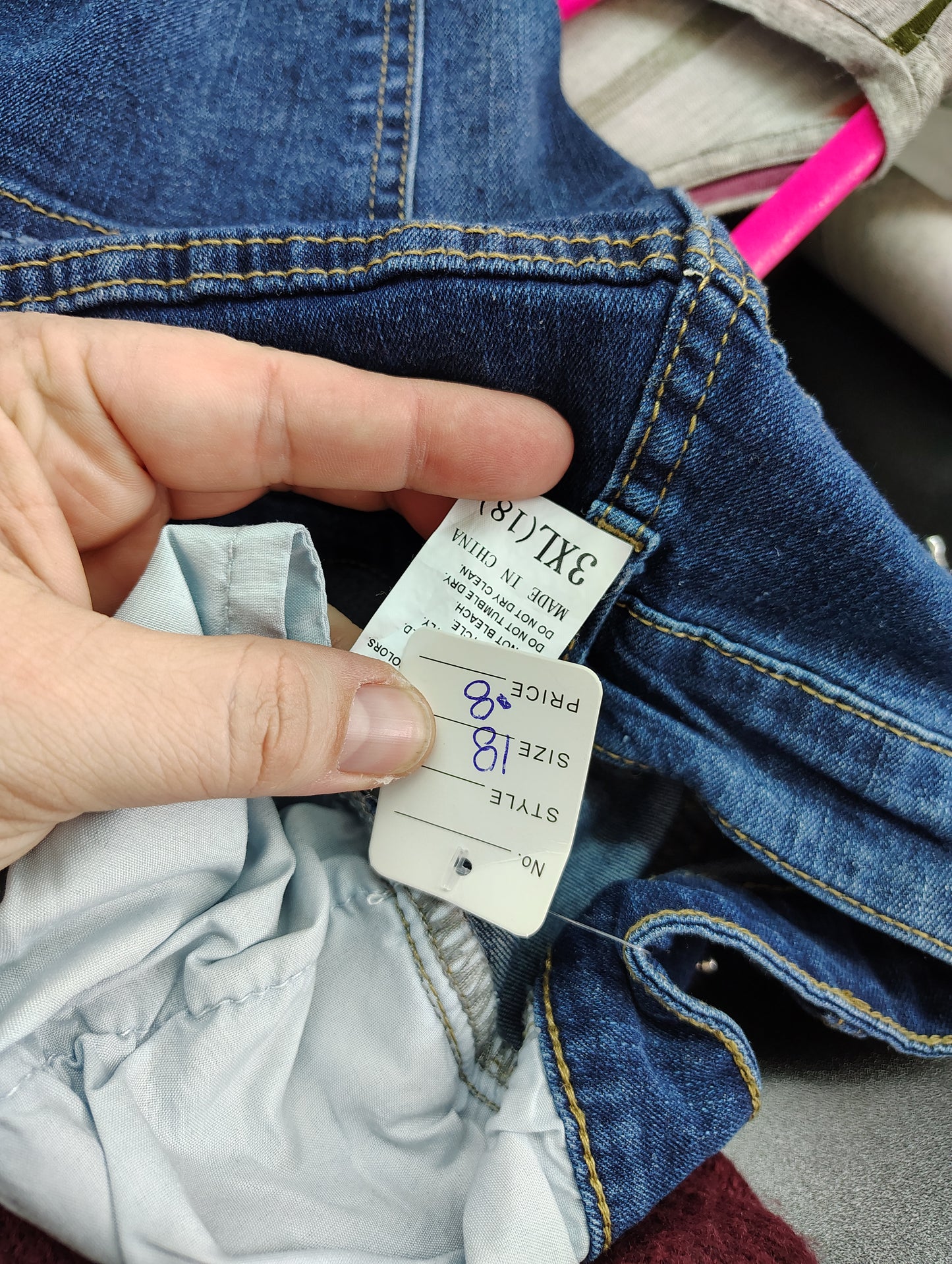 Button fly distressed skinny jeans size 18