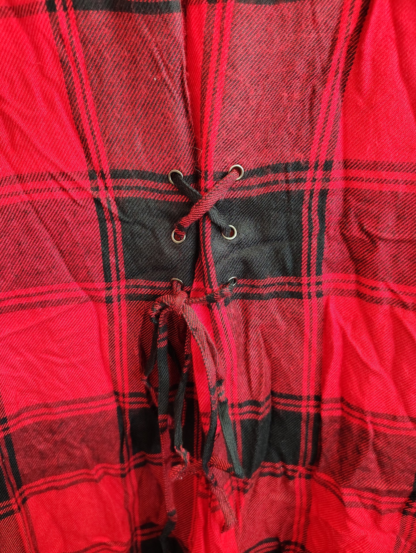 Maurices plaid soft flannel shirt with lace up in the back size 3x