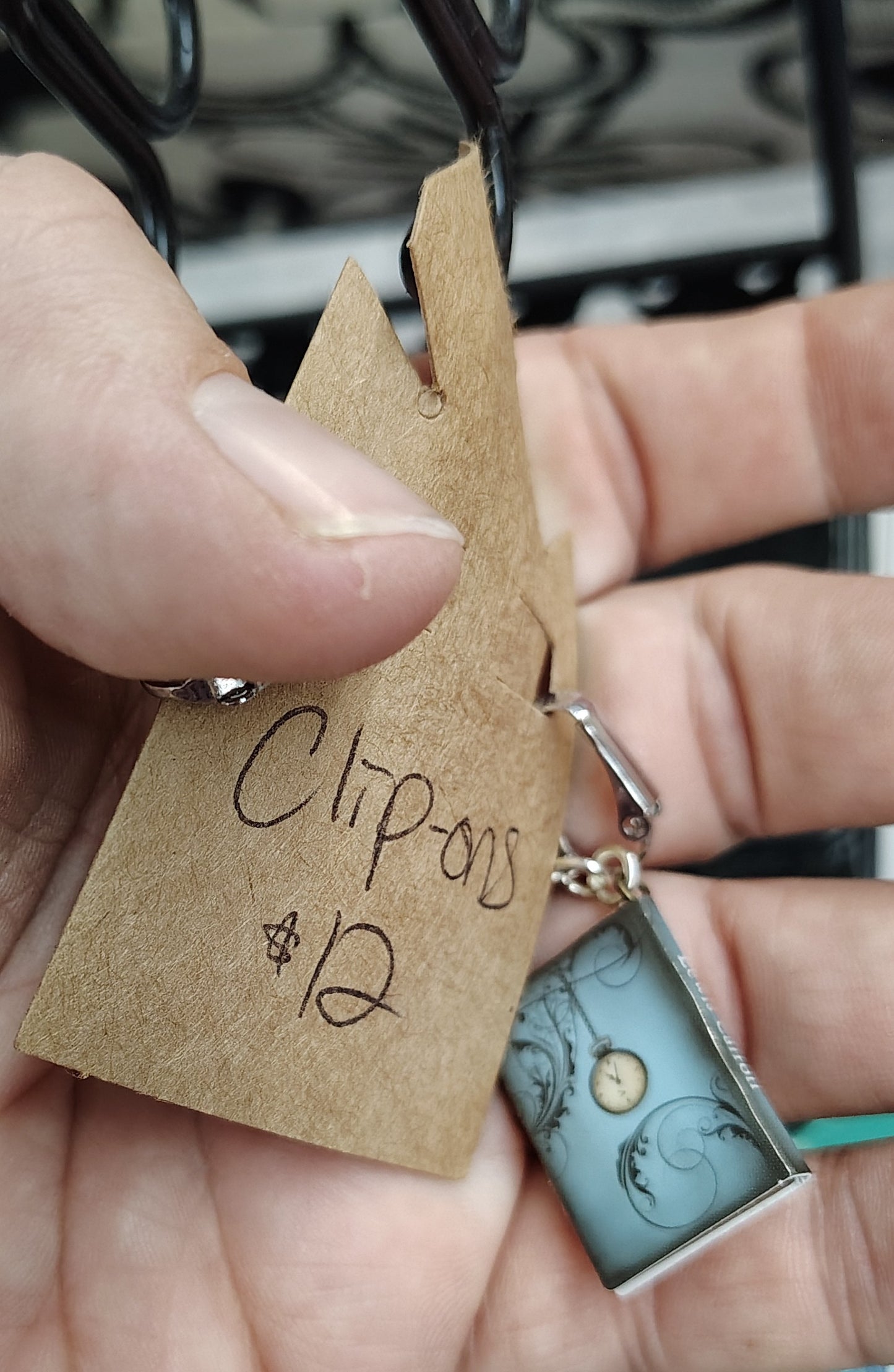 Alice in Wonderland handmade book clip on earrings