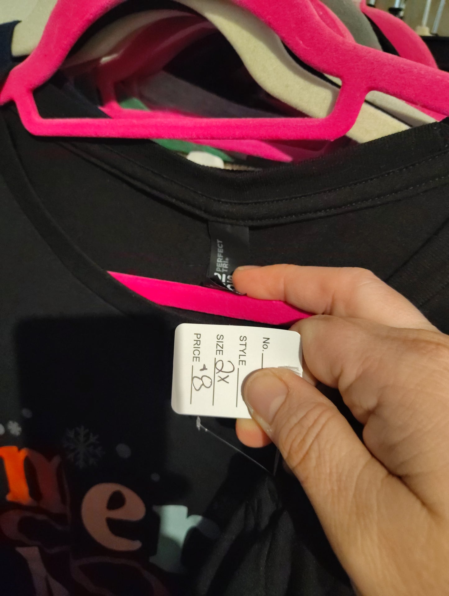 District black Merry & Bright Christmas tee size 2x