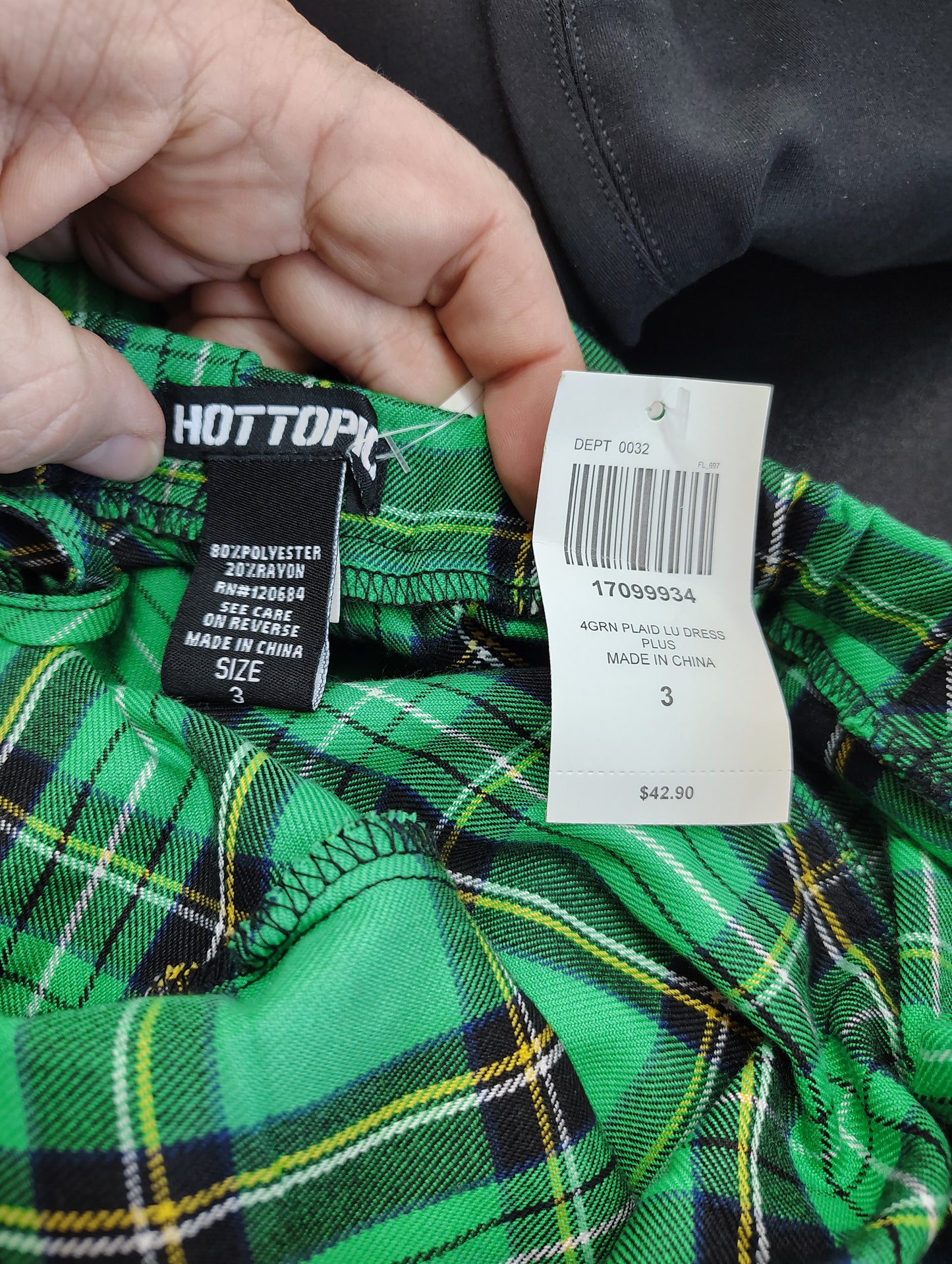 Hot Topic NWT green plaid corset schoolgirl dress size 3x
