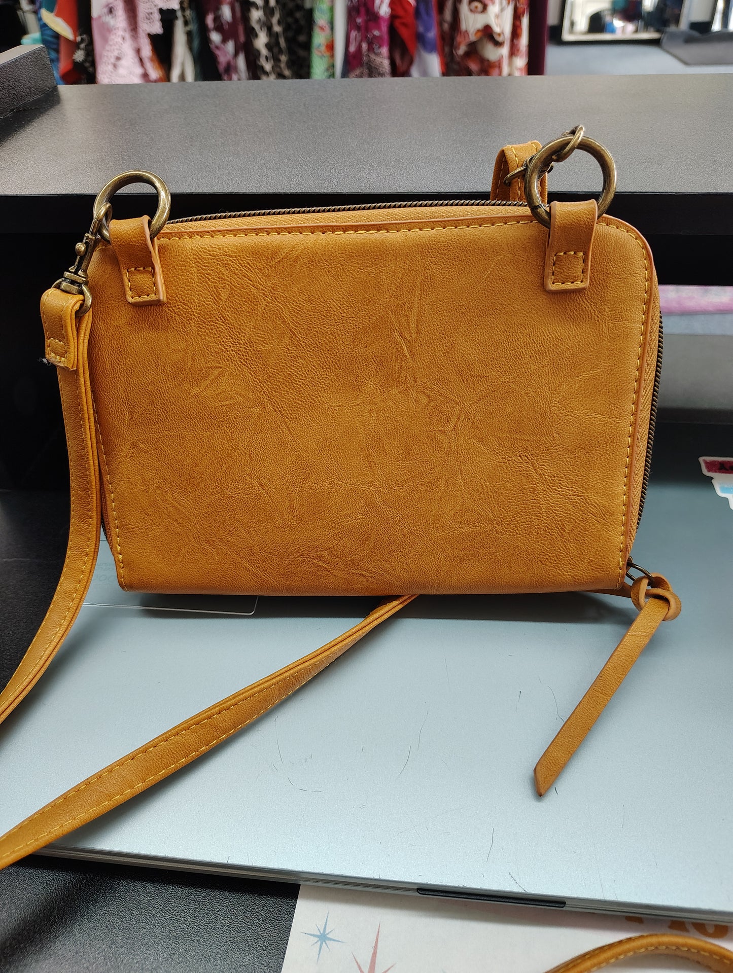 Yellow crossbody small purse bag with card pockets