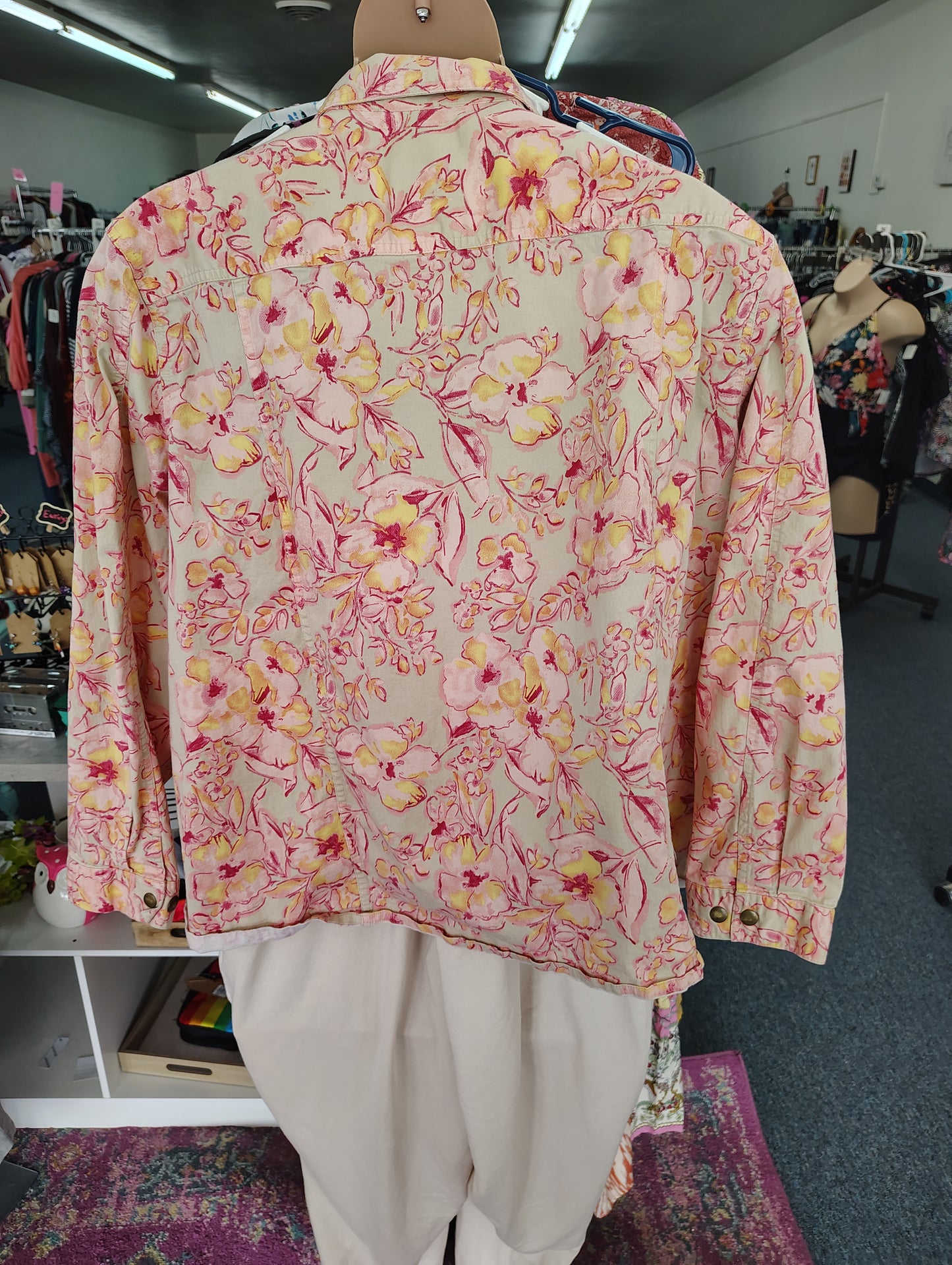 Liz & Me floral zip front jacket size 4x