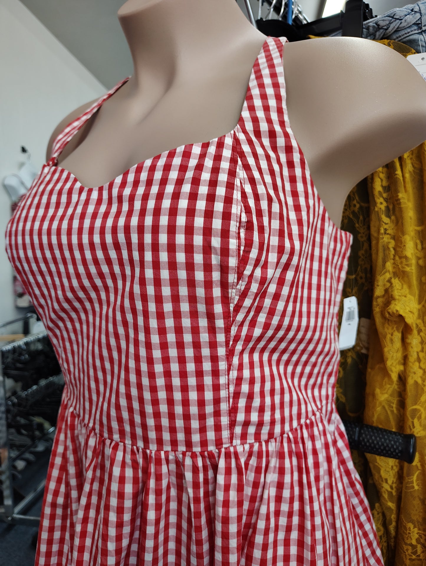Old Navy NWT red and white plaid pinup dress size xxl