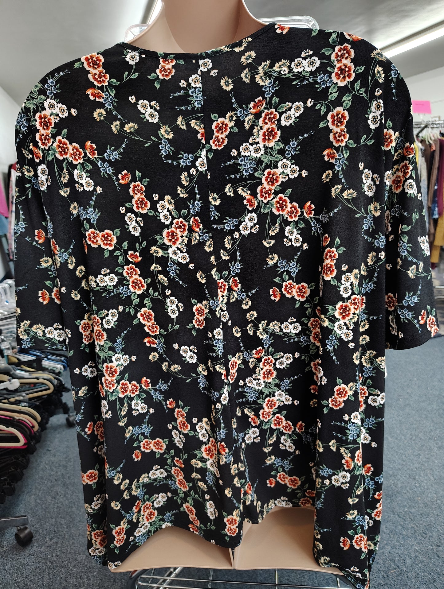 Blumin floral tunic top black size 1x
