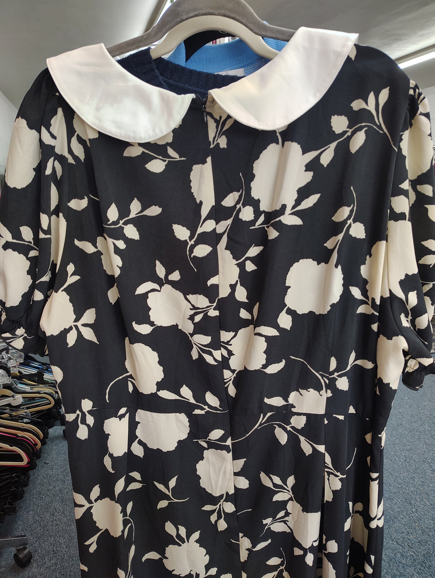 Wednesday inspired floral maxi dress with collar 2x