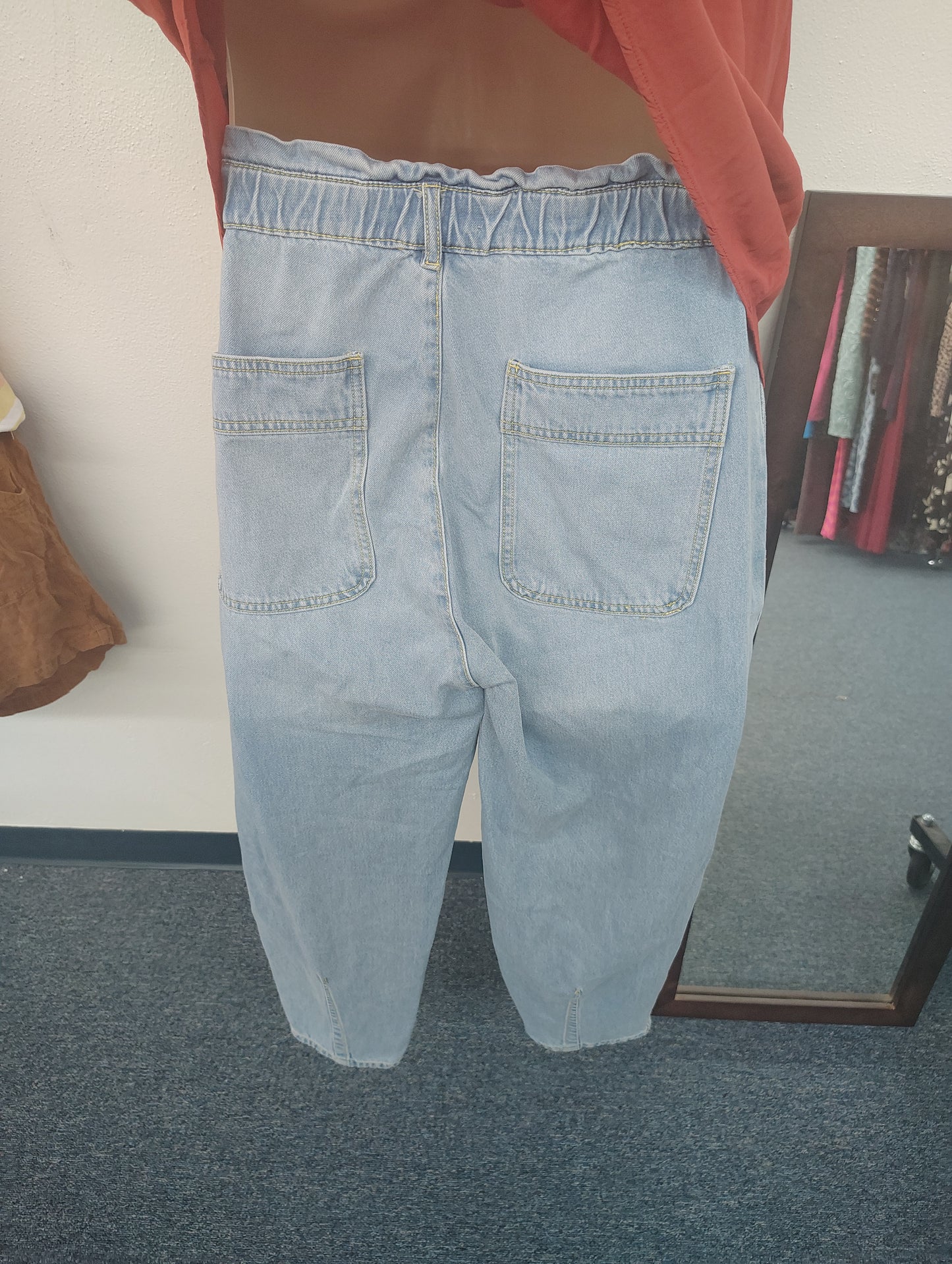Kancan paper bag waist tapered leg jeans size 15