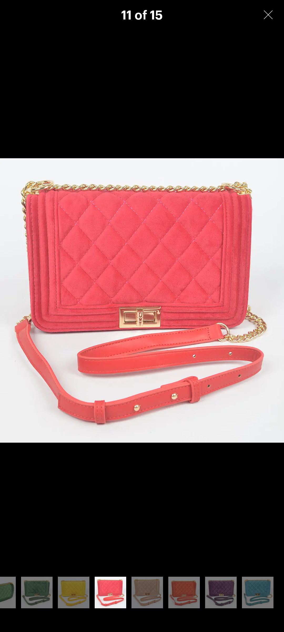 New pink/red quilted velvet crossbody bag purse