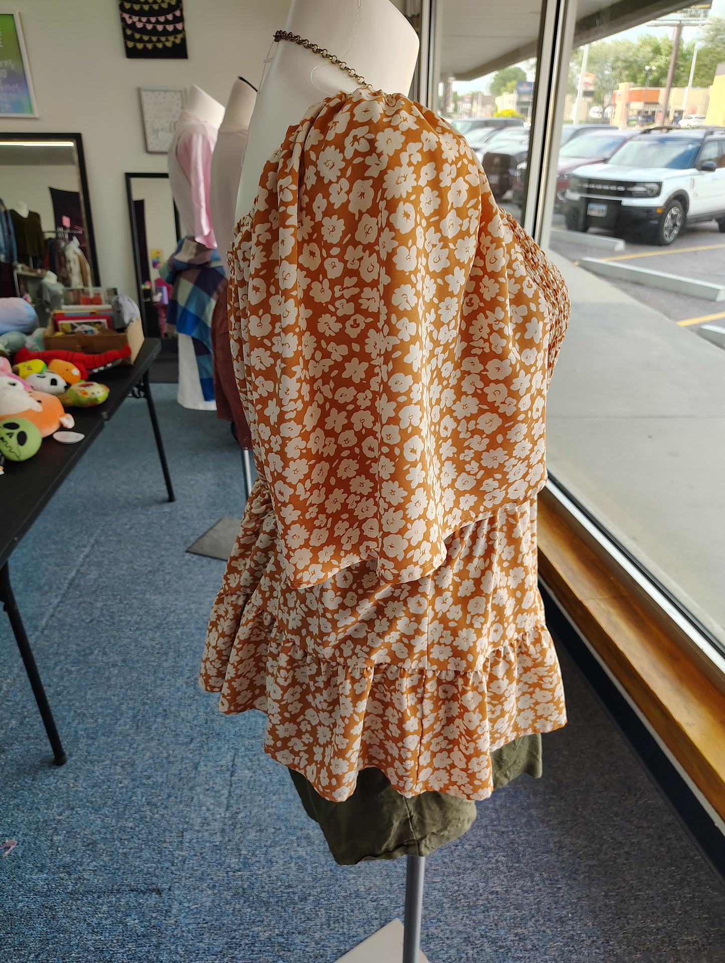 Hayden floral orange babydoll top size 3x