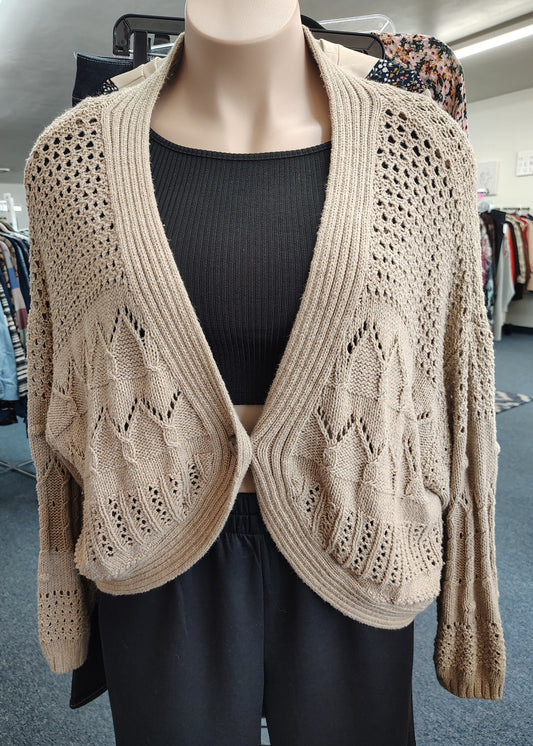 Old Navy brown crochet cardigan size XXL