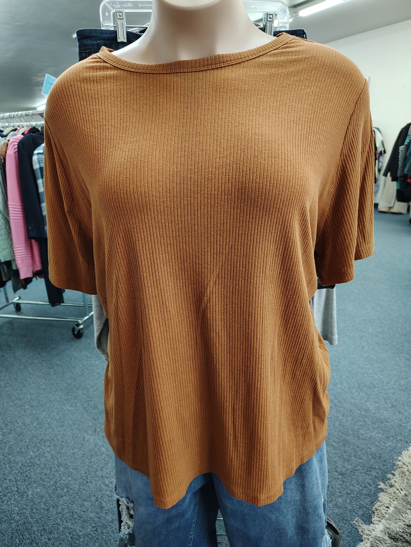 Ava & Viv brown ribbed tee size 4x
