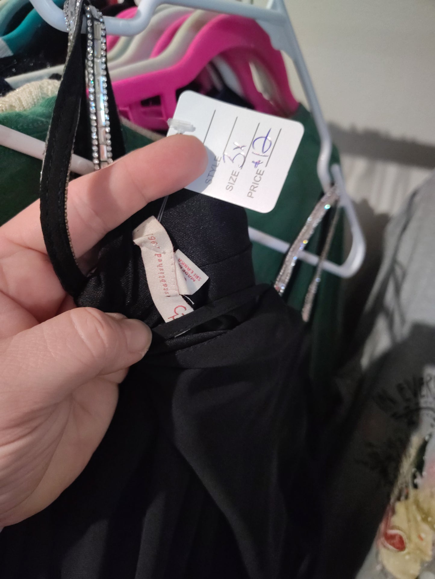 Dressbarn black knit dressy top with rhinestones size 3x