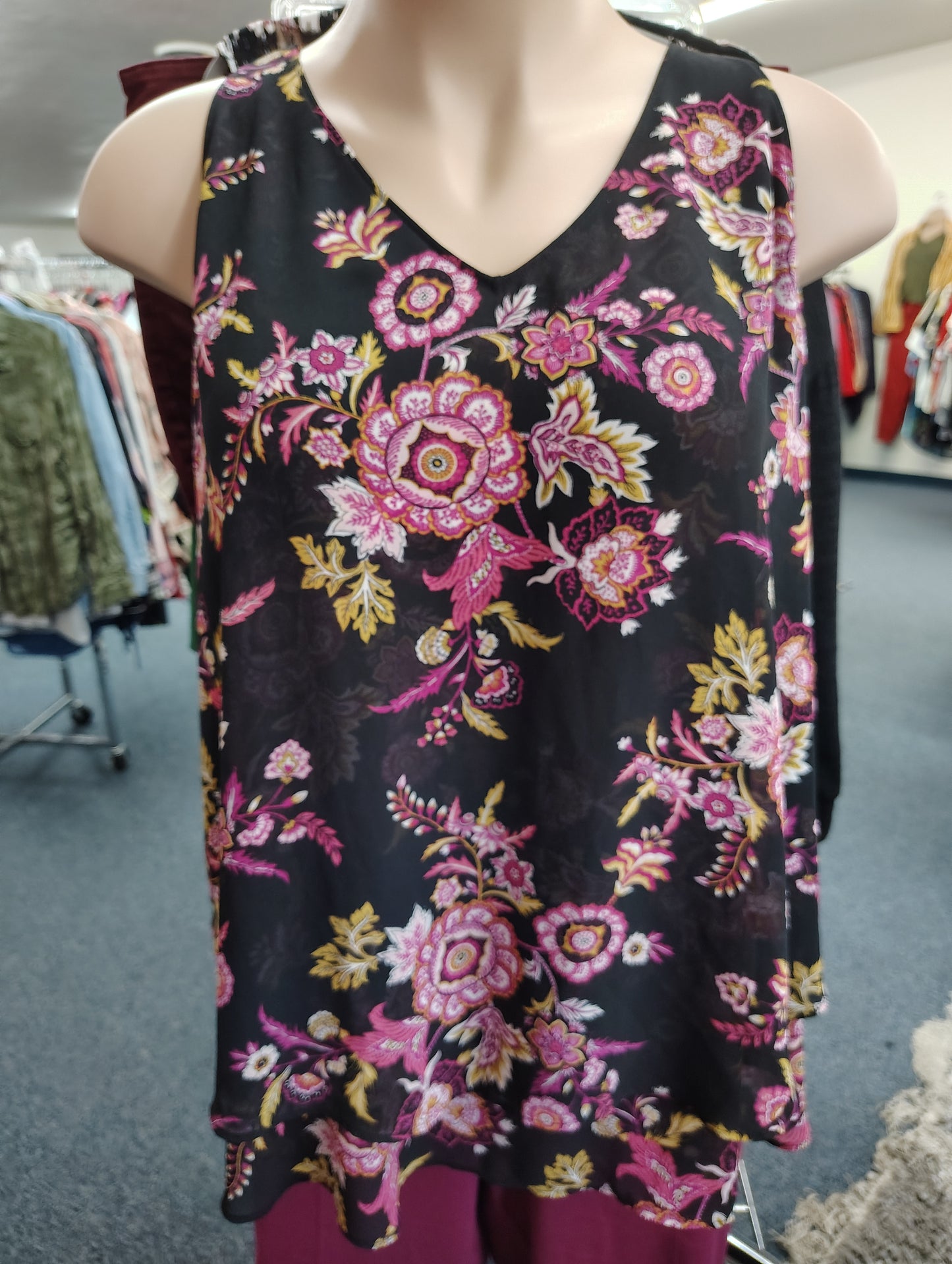 Lane Bryant floral layered tank top size 22 3x