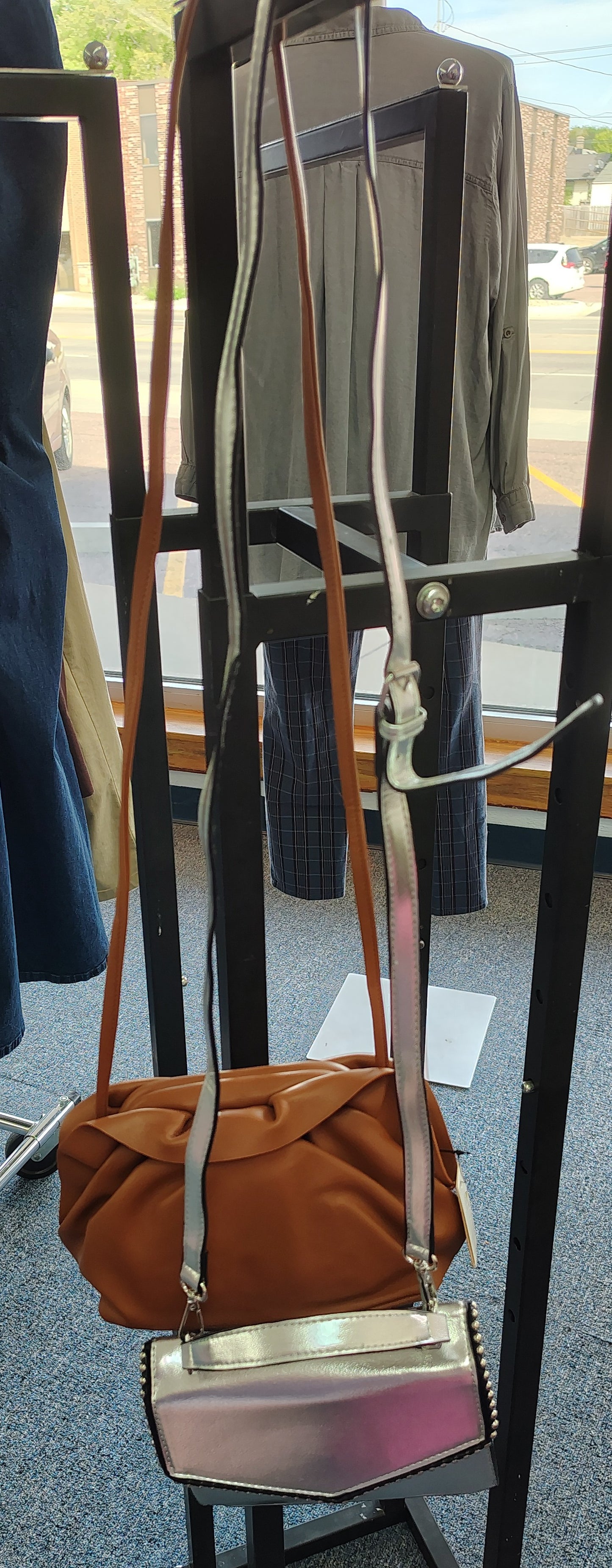 New small silver crossbody bag