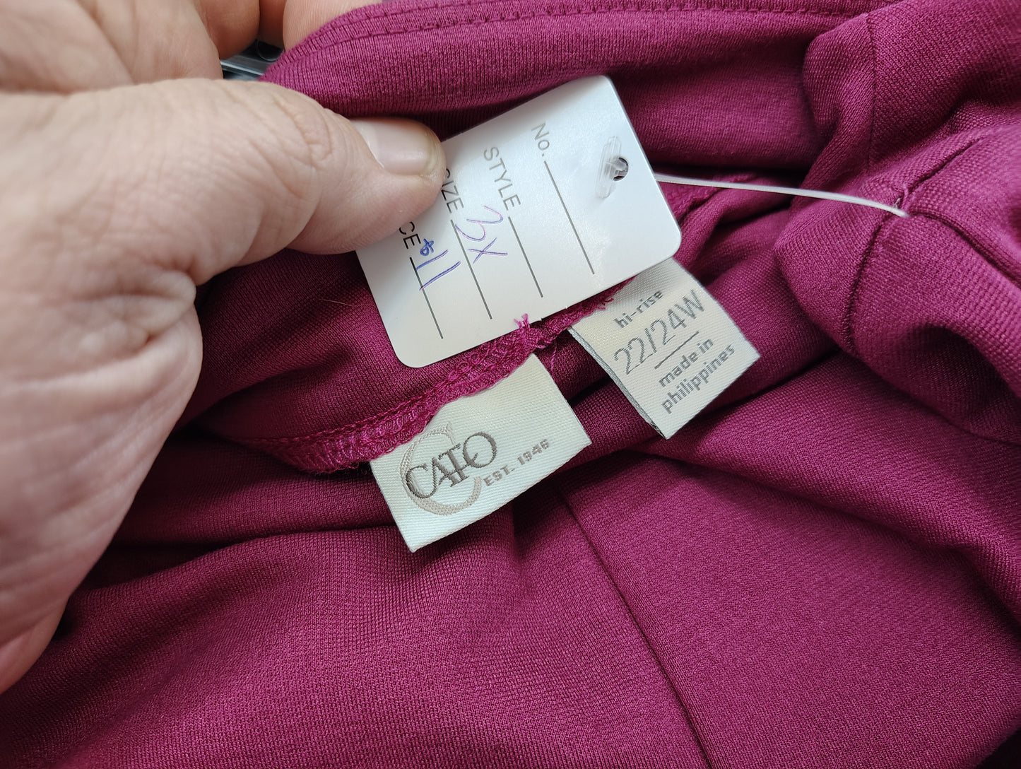 Cato pink pull on dress pants size 22/24 3x
