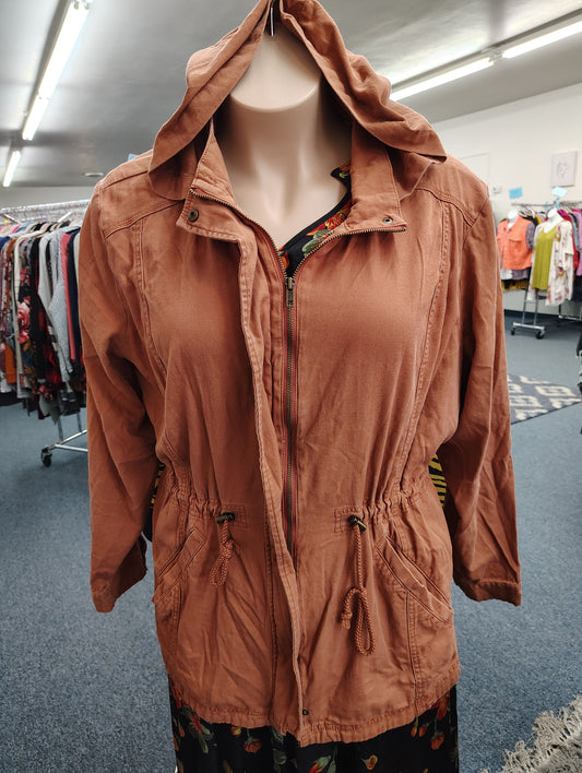 Maurices rust orange hooded canvas jacket size 4x