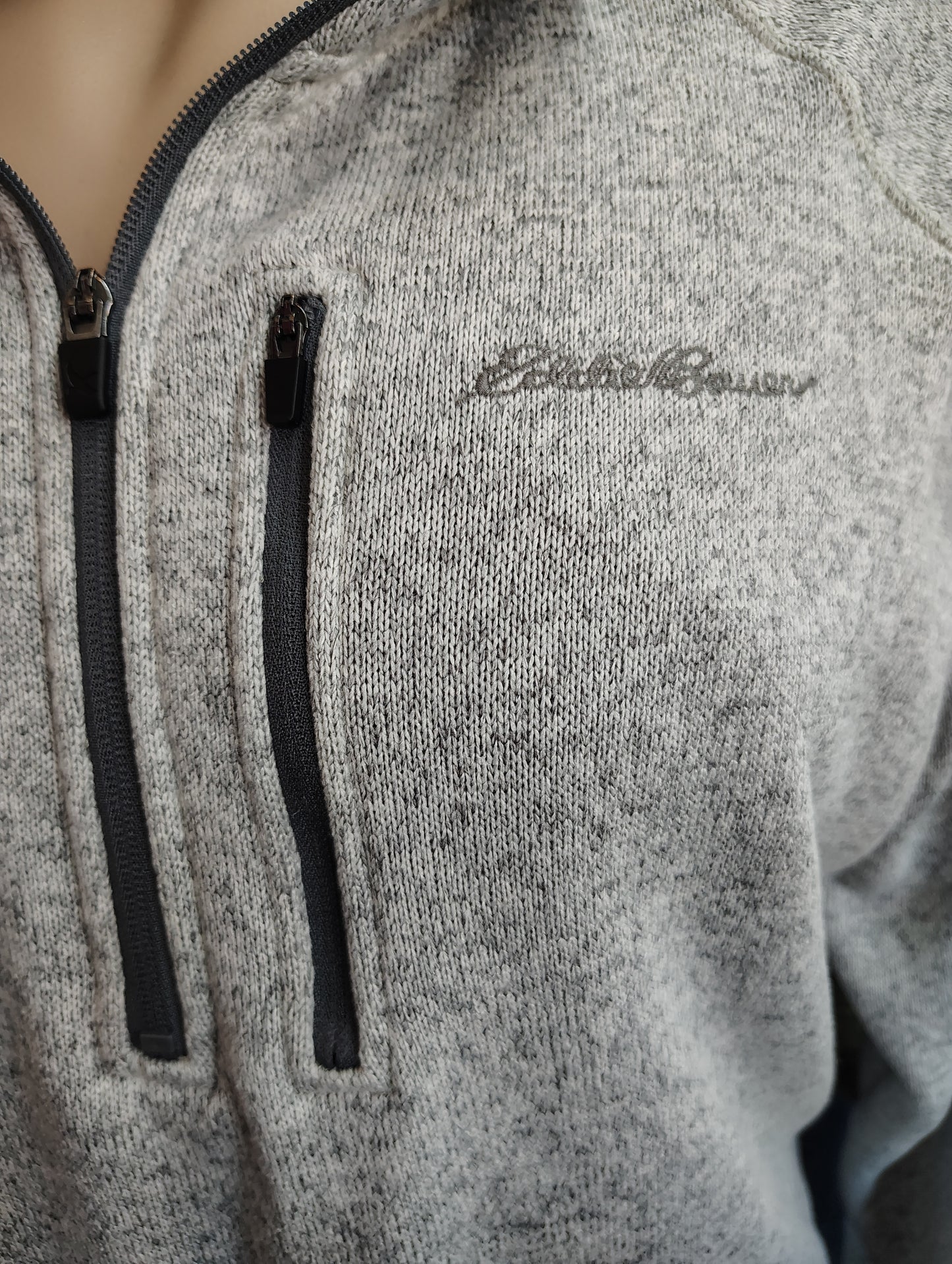 Eddie Bauer gray fleece half zip sweatshirt size xl