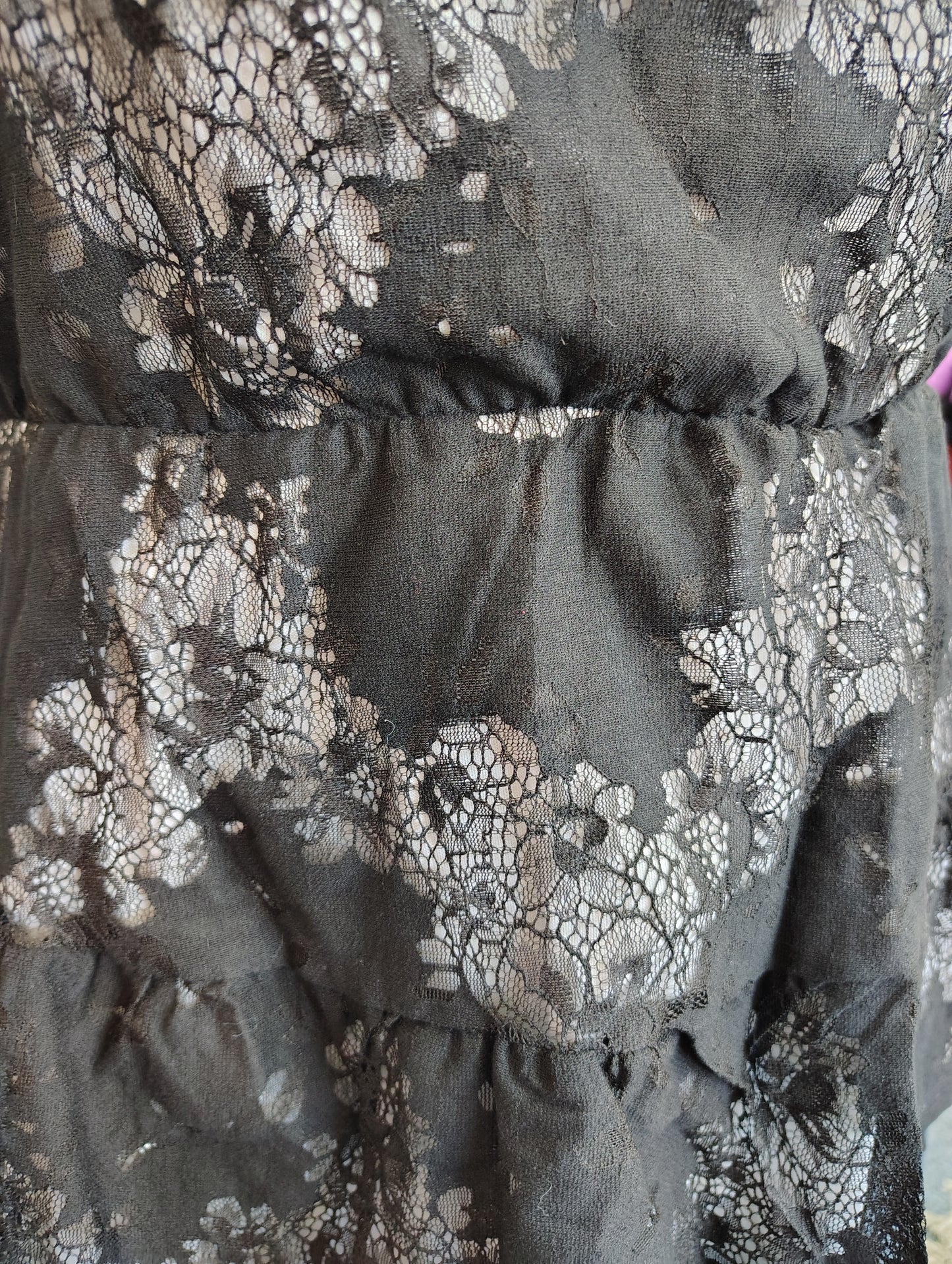 Bloomchic NWT black and white lace babydoll top size 2x 18/20