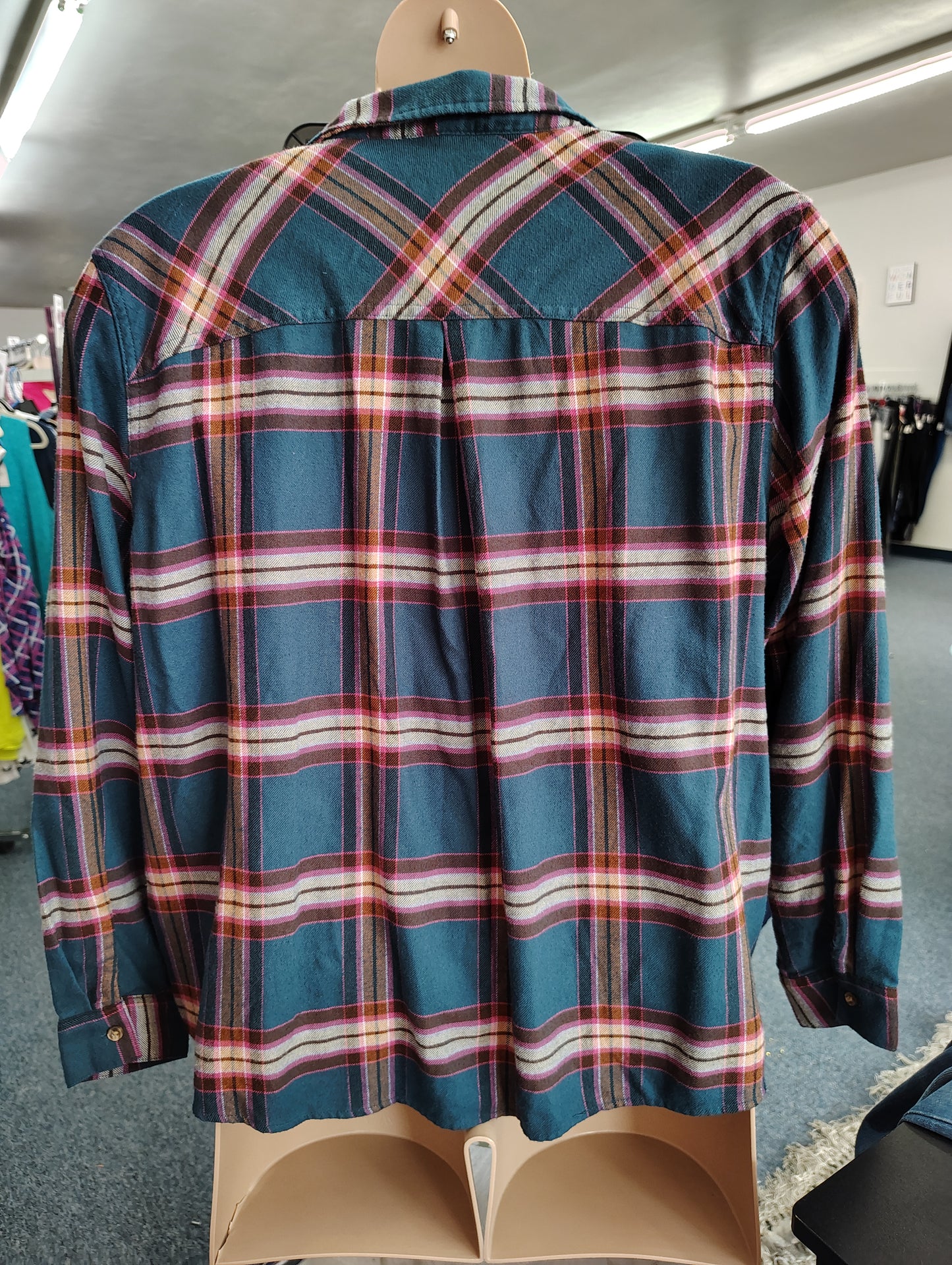 Maurices flannel plaid button front top size 2x
