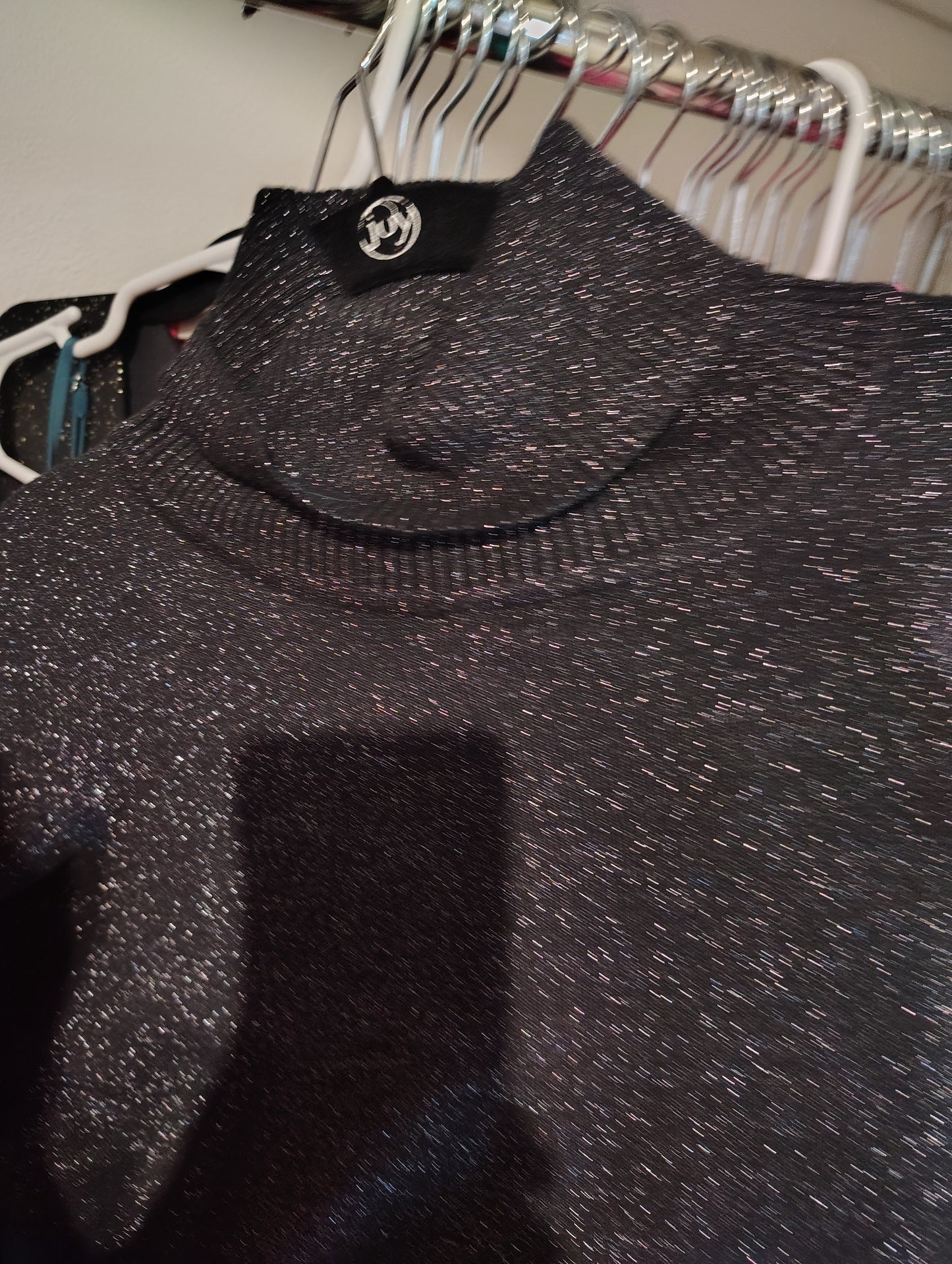 Black turtleneck glitter tunic sweater size XL
