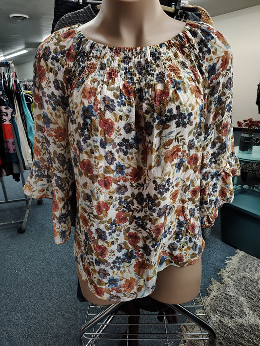 Zac & Rachel floral top off the shoulder size 1x