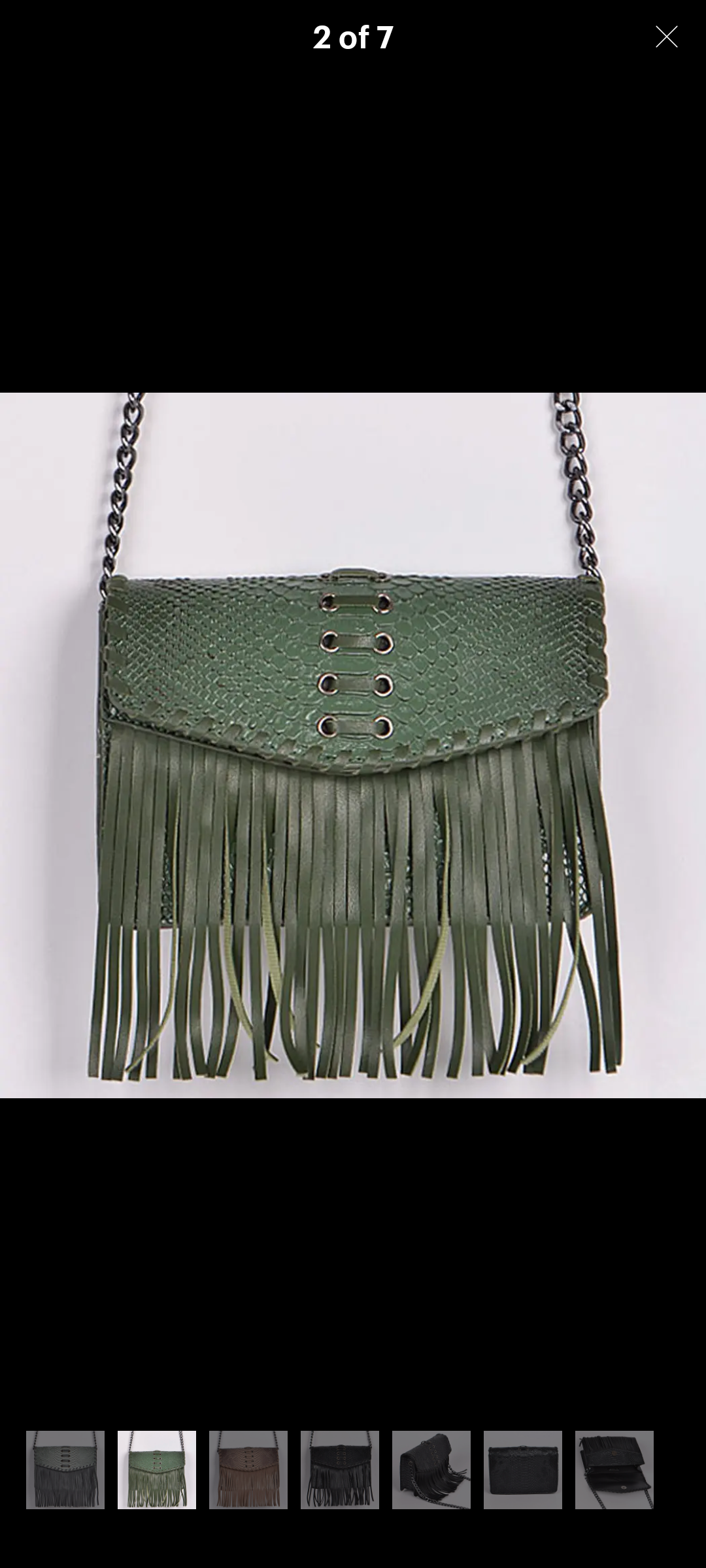 Green fringe animal print small handbag new