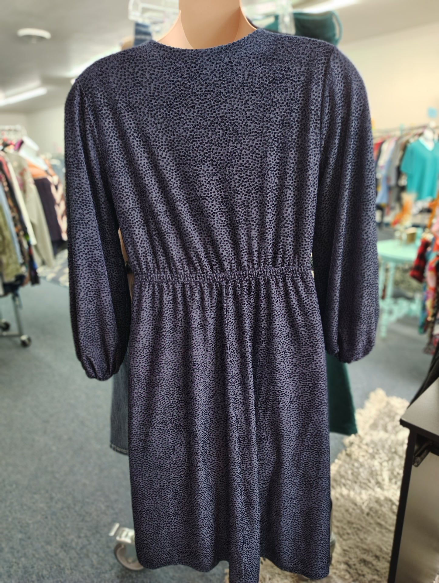 Lane Bryant velvet animal print faux wrap dress size 14