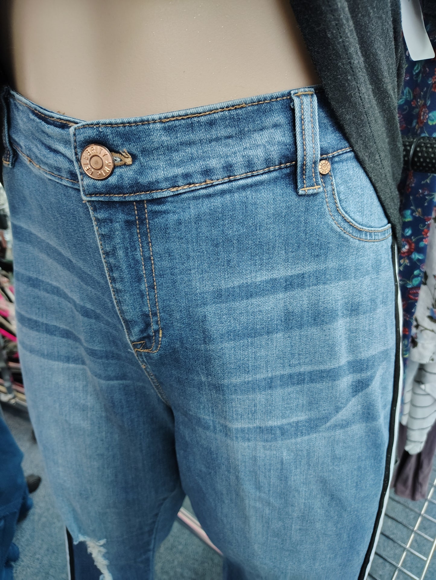 Celebrity Pink mid rise skinny jeans with side stripe size 20