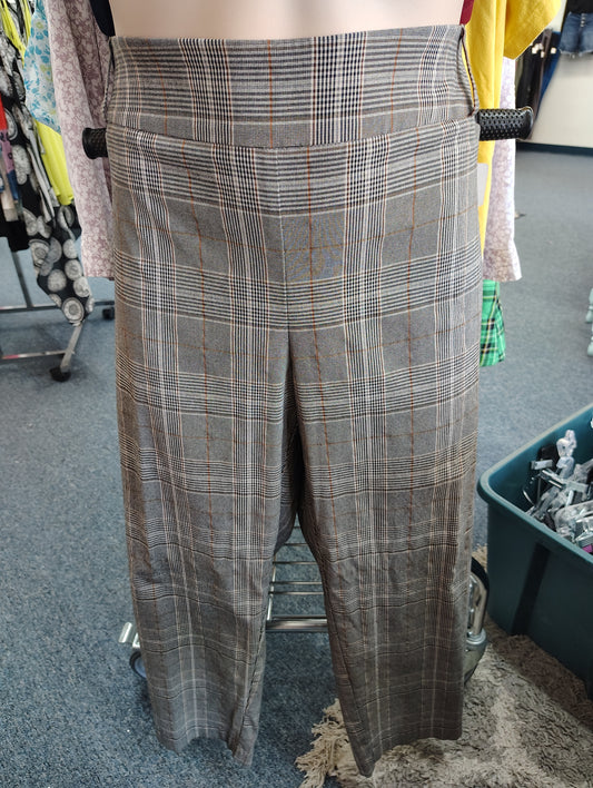 Cato pull on plaid straight dress pants size 24w high rise