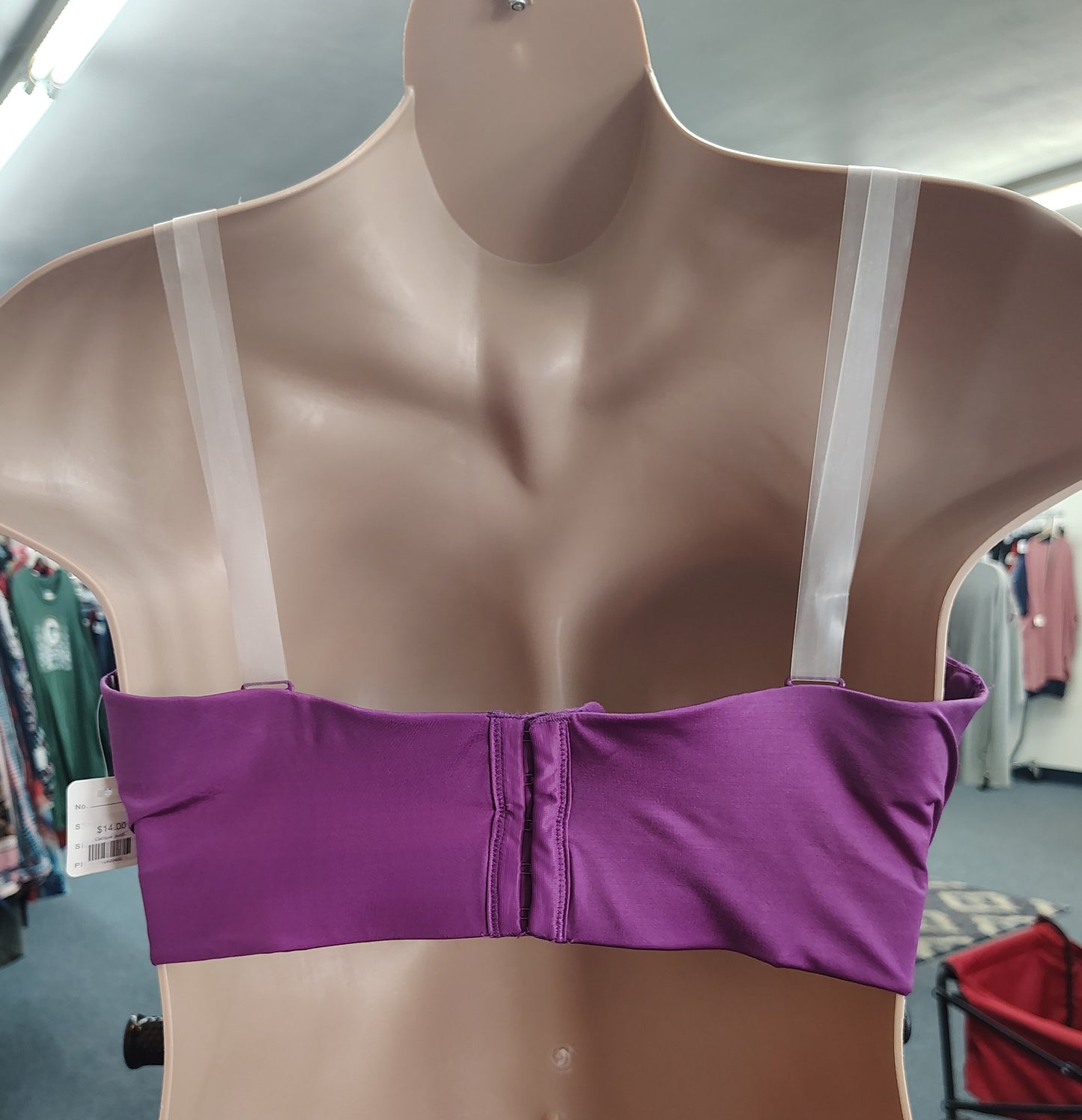 Cacique purple strapless bra with lace size 42F