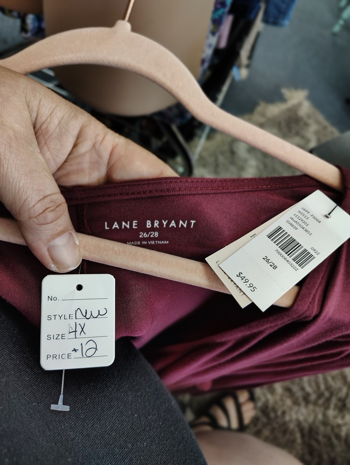 Lane Bryant NWT maroon cross front knit top 4x