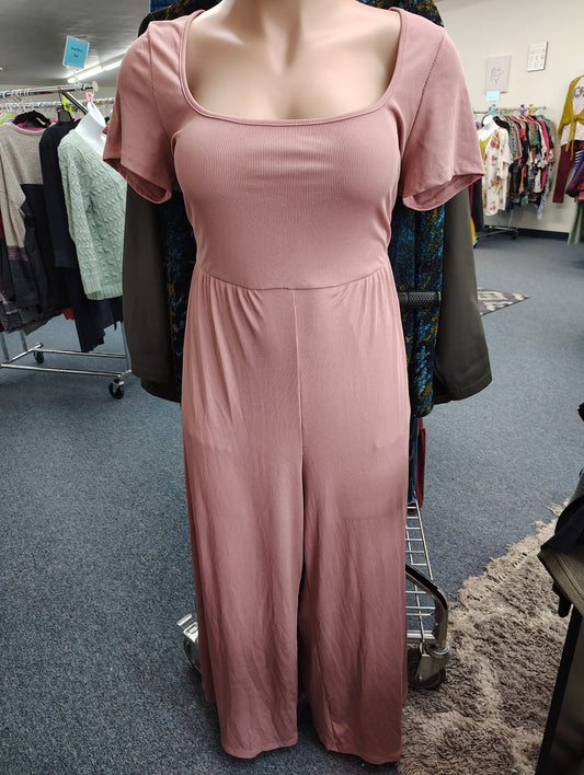 Cider blush pink ribbed knit jumpsuit size 3x