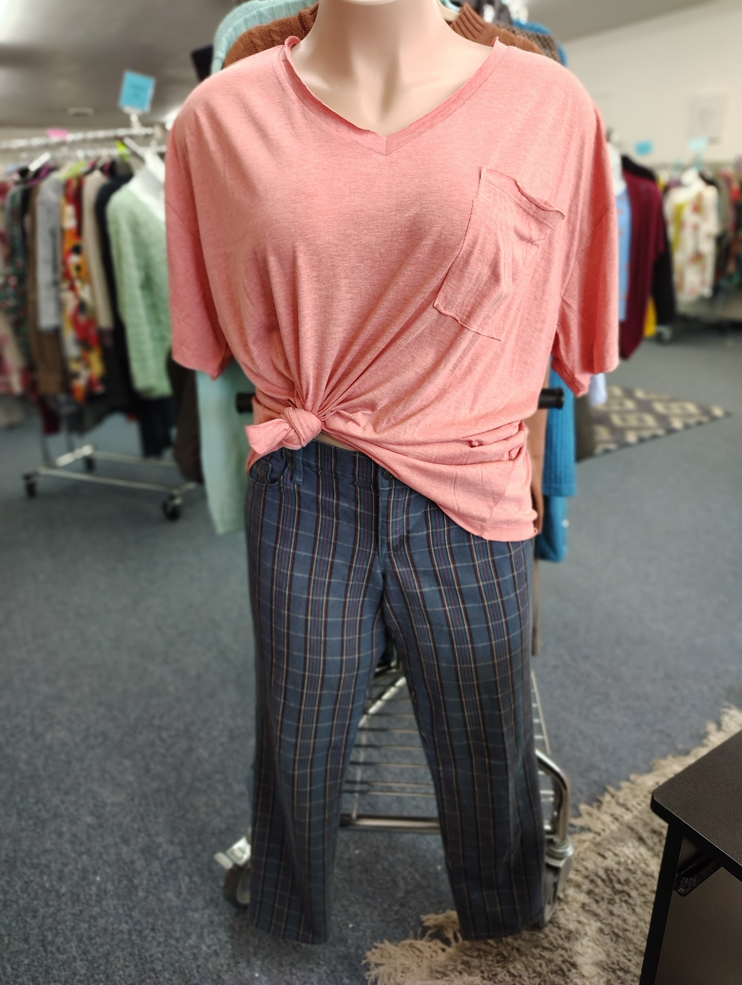 Gap 1969 Always Skinny plaid retro jeans size 16