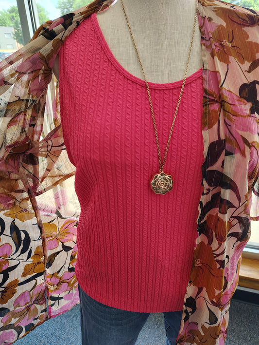 Blumin pink textured tank top size 1x