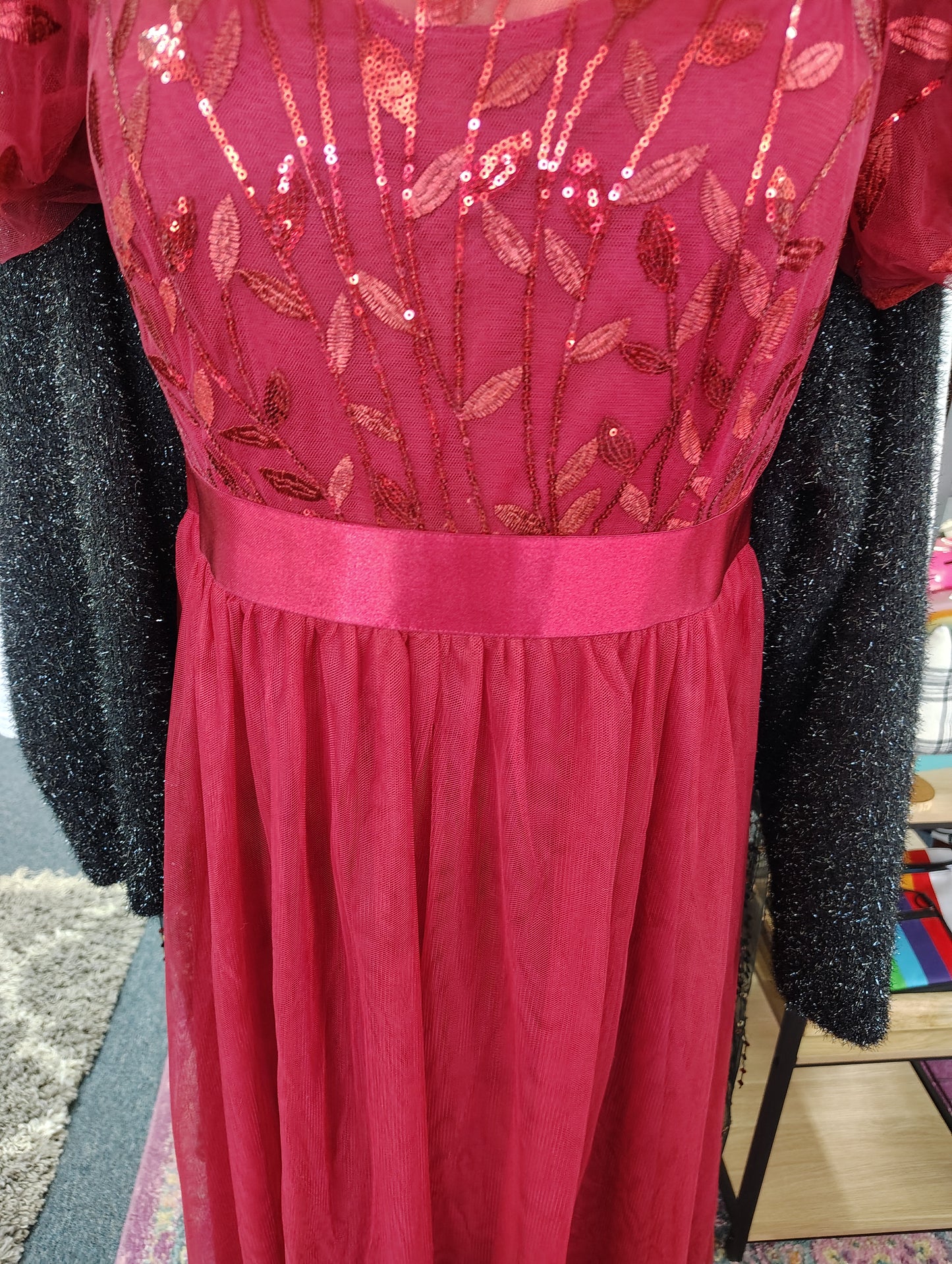 Ever Pretty maroon party cocktail maxi dress size 18 2x